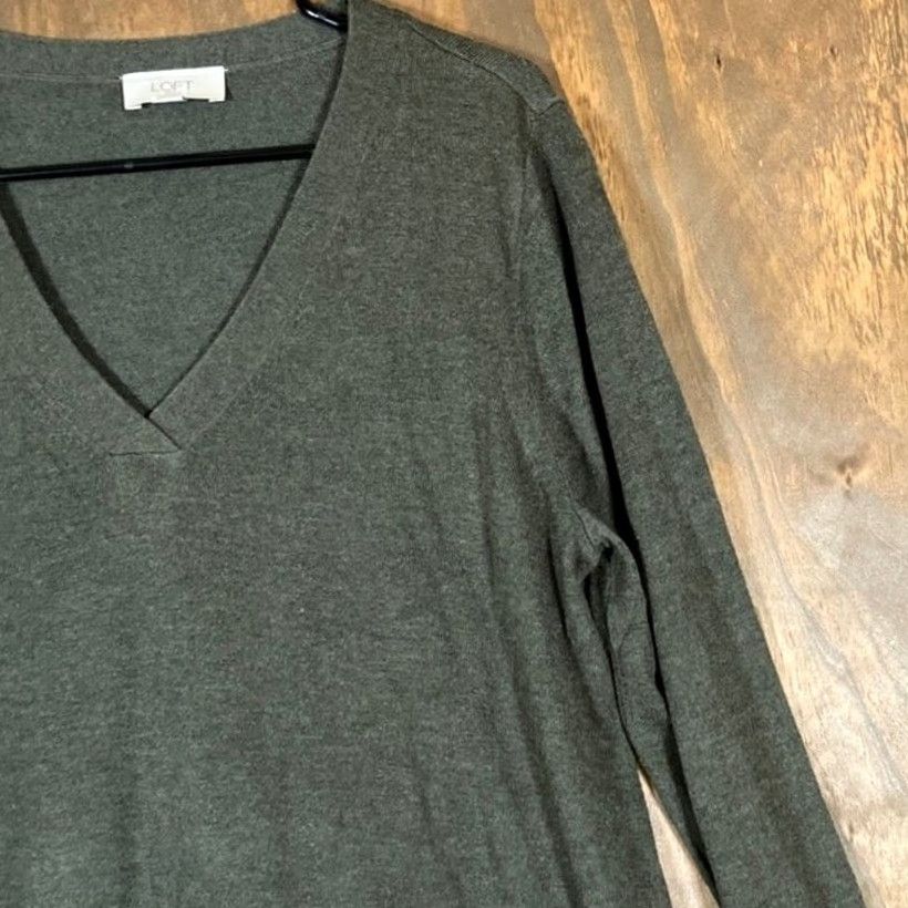 Loft LOFT Outlet Womens Sweater Green V Neck Long Sleeve Pullover Casual Large Size L / US 10 / IT 46 - 5 Thumbnail