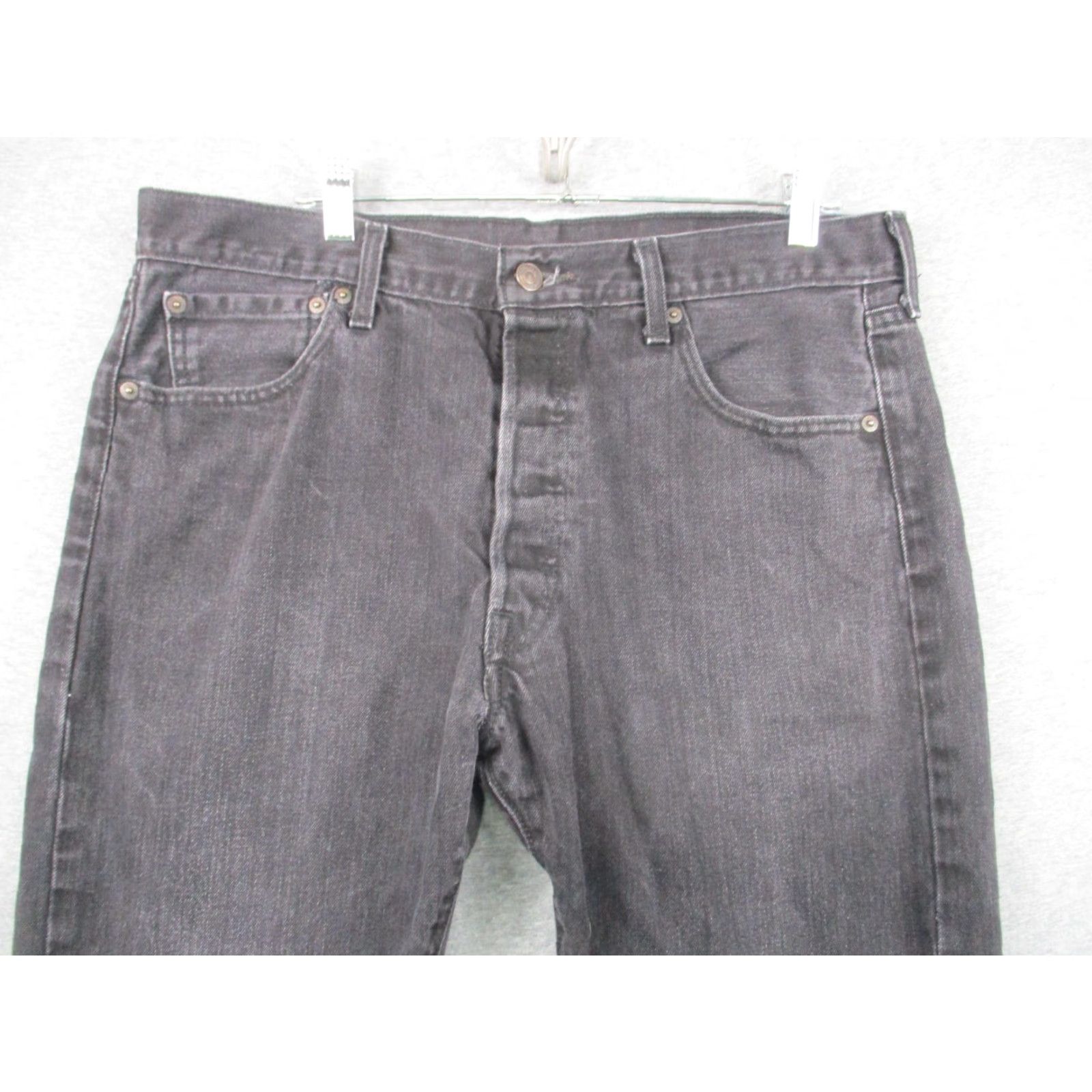 Levi's VINTAGE Levi's 501xx Jeans 34x32 Mens Button Fly Straight Leg Dark Wash Black Distressed Size US 34 / EU 50 - 2 Thumbnail