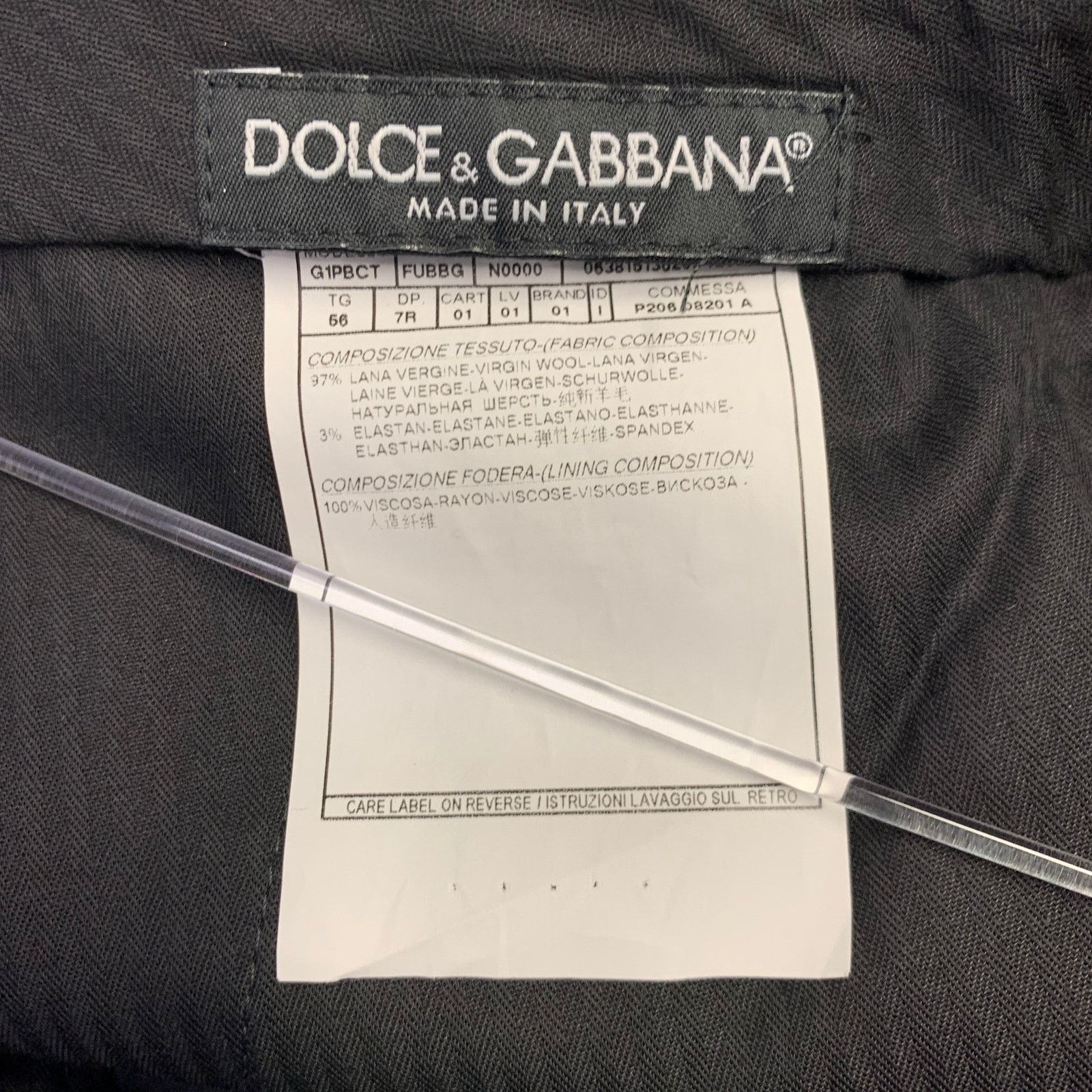 Dolce & Gabbana Size 38 Black Wool Blend Tapered Zip Fly Dress Pants Size US 38 / EU 54 - 3 Thumbnail