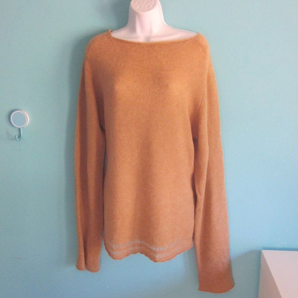 Vintage Dolce Emozione Camel Hair & Wool Pullover Sweater Size 10 (1 Size L / US 10 / IT 46 - 8 Thumbnail