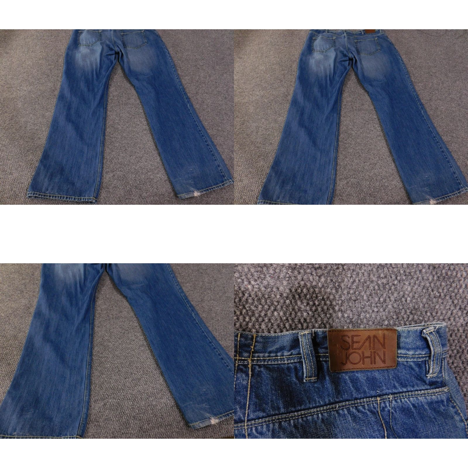 Sean John Sean John Jeans Mens 42 Blue Baggy Loose Fit Wide Leg Denim 5-Pocket Utility Patch Hip Hop Mens Regular Straight Denim Blue 42 Inseam 31 Size US 42 / EU 58 - 8 Thumbnail