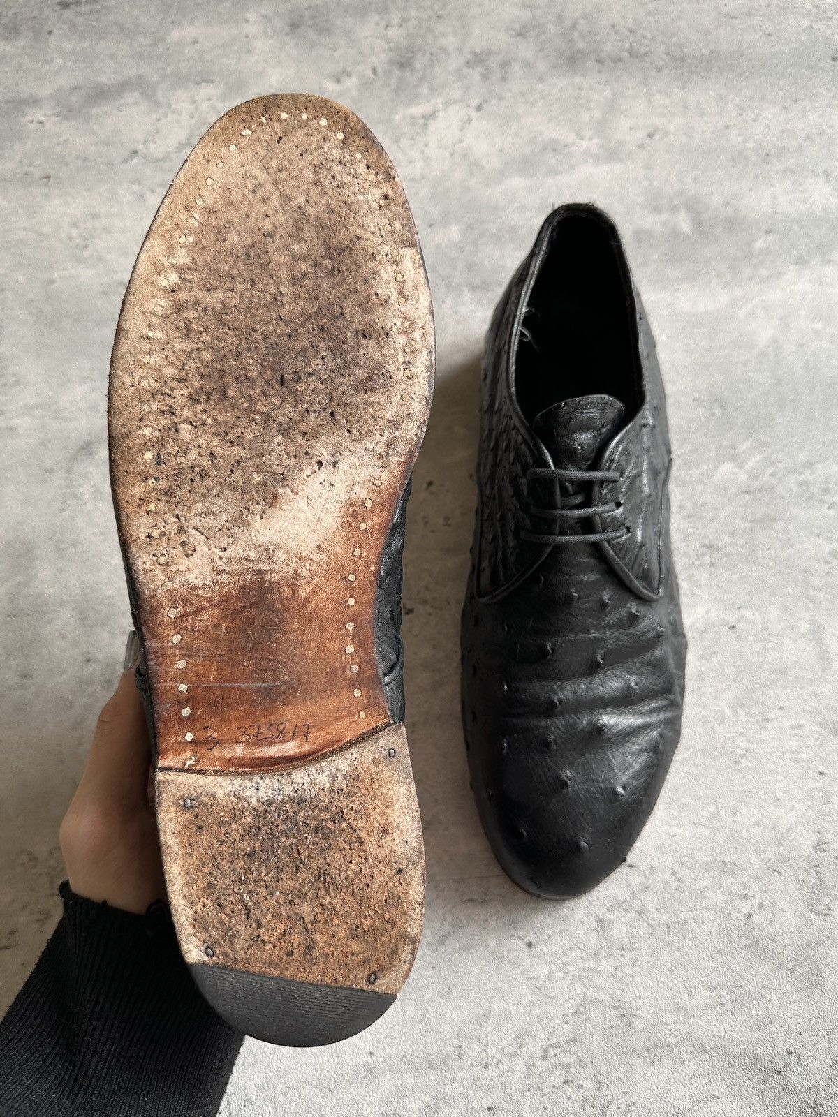 Other 1960-1970s AUSTRIAN HANDMADE OSTRICH LEATHER DERBY Size US 9 / EU 42 - 3 Thumbnail
