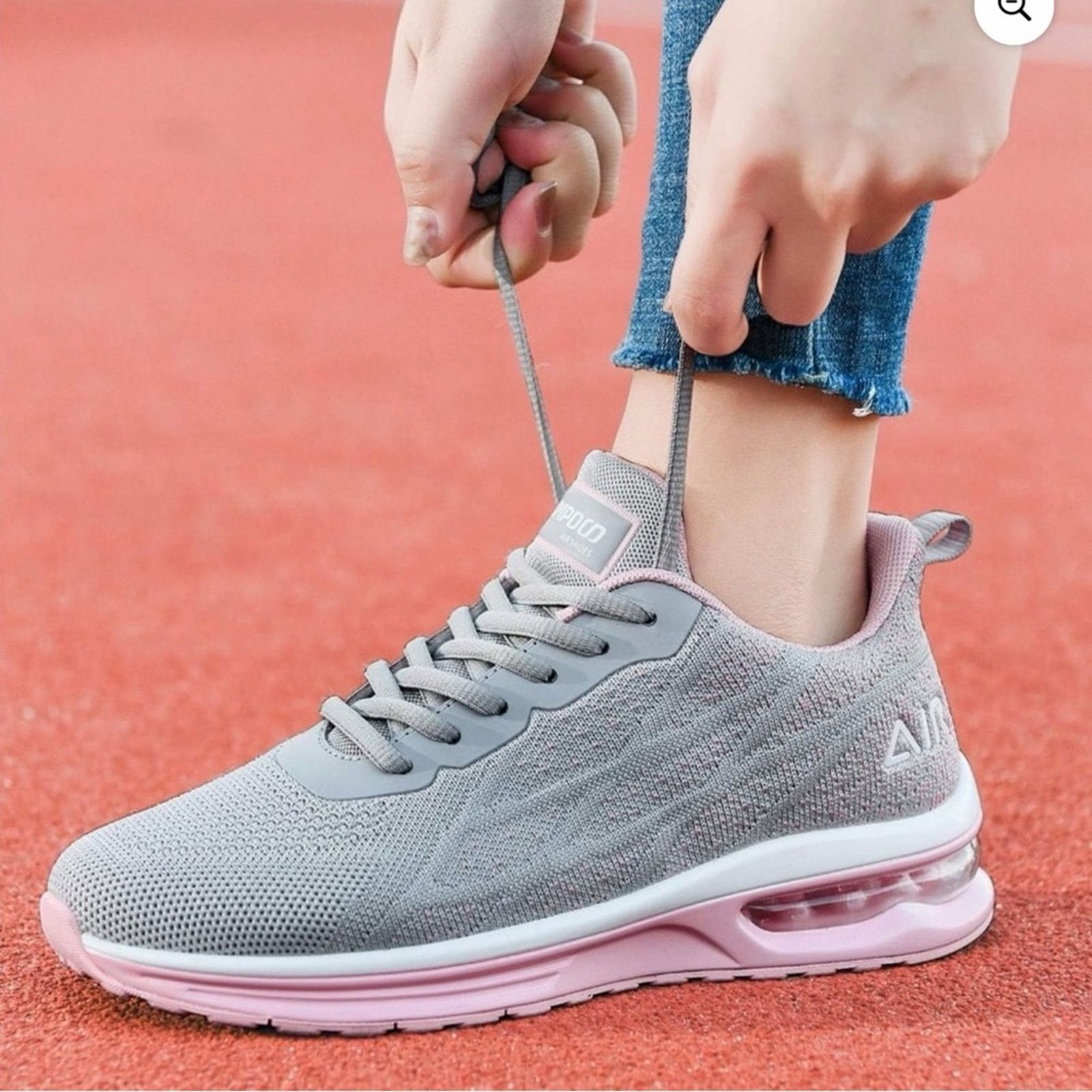 Other Women's Gray and Pink Knit Comfortable Sneakers size 7,5 Size US 7.5 / IT 37.5 - 1 Thumbnail