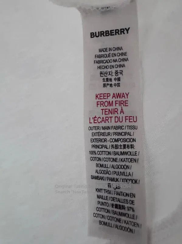 Burberry Burberry Summer White Graphic Cotton T-Shirt. Size L / US 10 / IT 46 - 5 Thumbnail