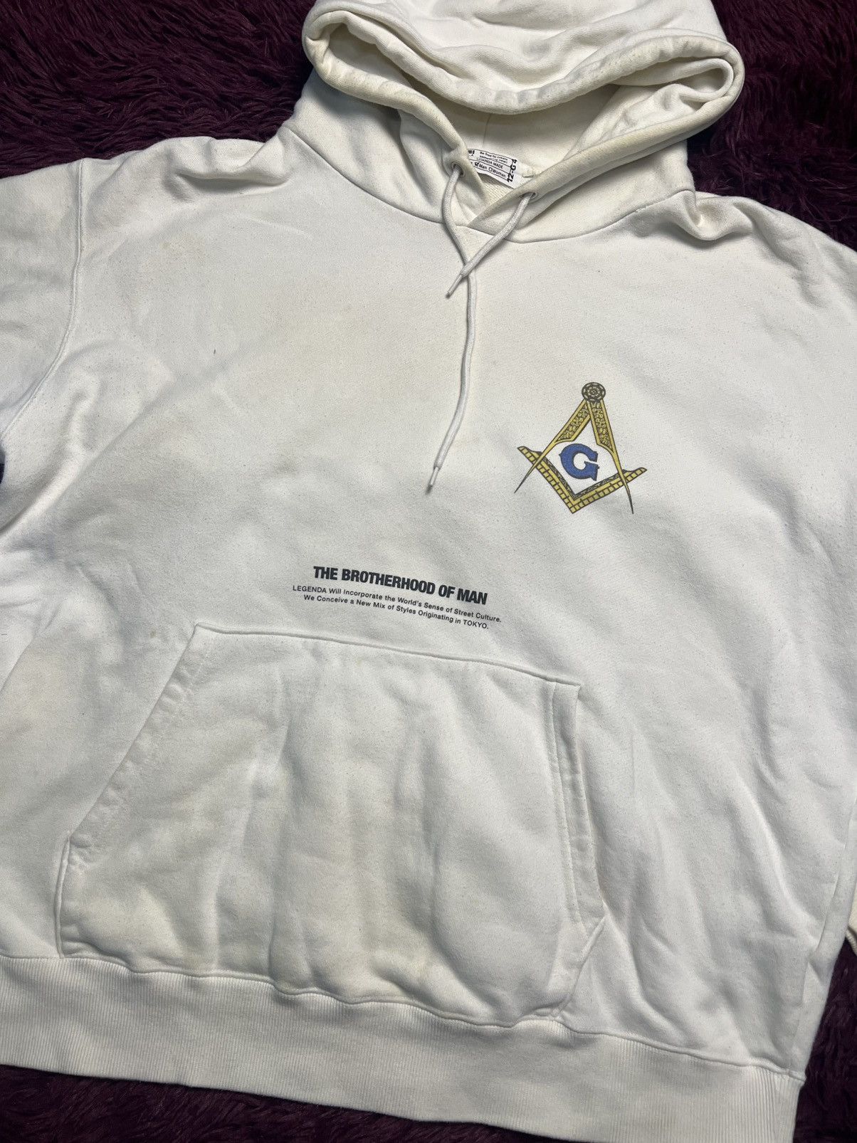 Japanese Brand LEGENDA Tokyo "Masonic Brotherhood" Graphic Hoodie (44) Size US M / EU 48-50 / 2 - 3 Thumbnail