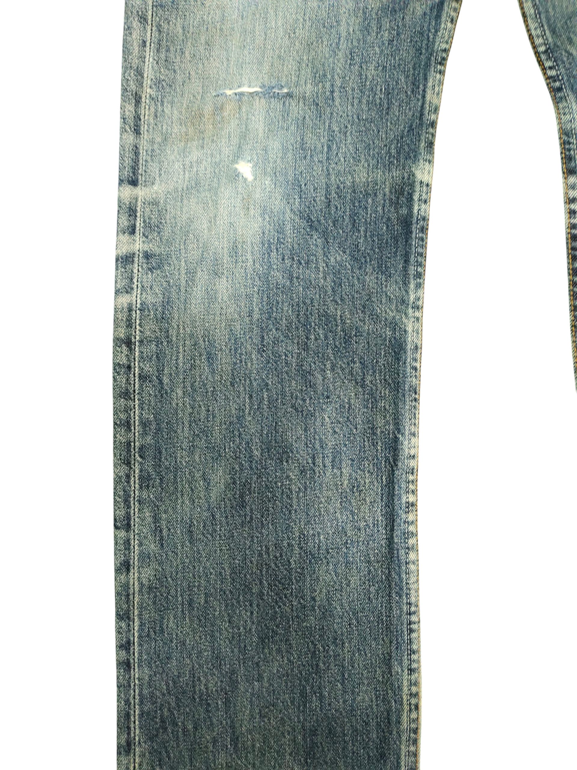 Kapital Vintage 90s Levis 501 Clawmark Distress Faded Denim Jeans Size US 30 / EU 46 - 4 Thumbnail
