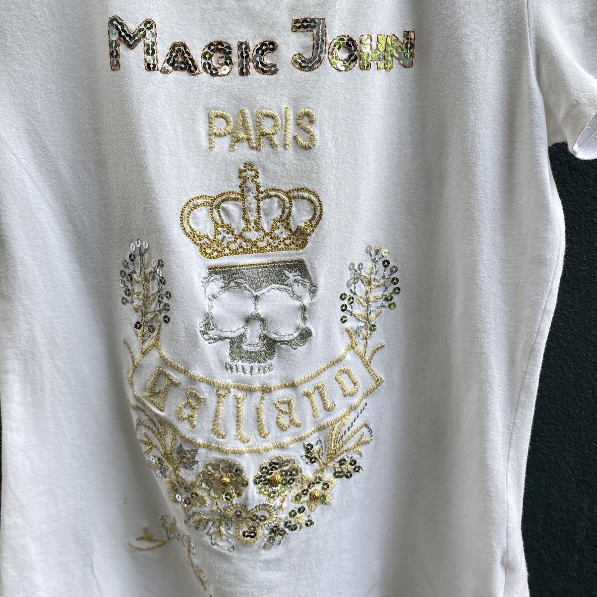 John Galliano John Galliano Y2K White Embellished Galliano Skull Tee Size S / US 4 / IT 40 - 13 Thumbnail