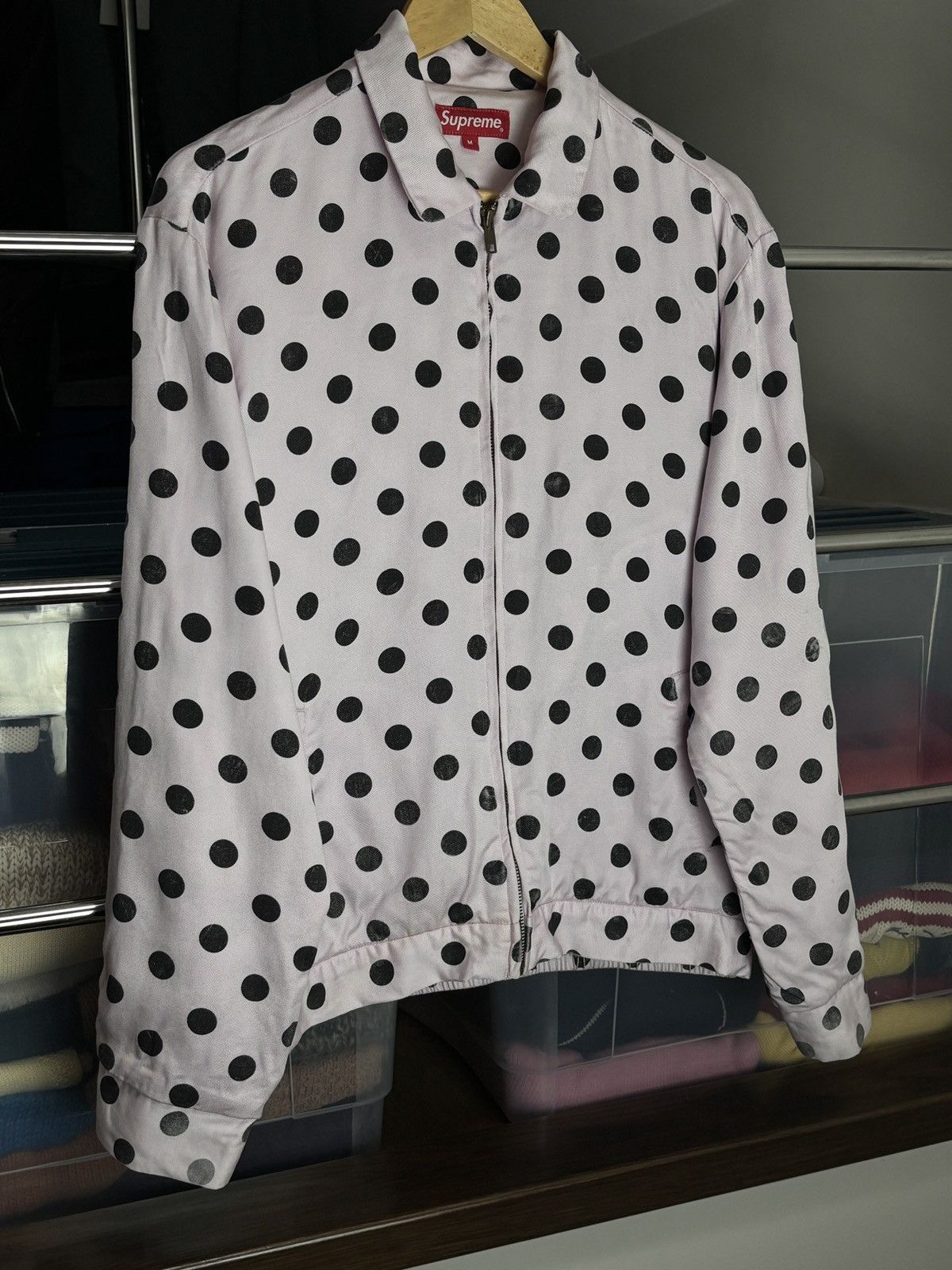 Supreme Supreme SS18 Pink Polka Dot Work Vintage Bomber Coach Jacket Size US M / EU 48-50 / 2 - 2 Thumbnail