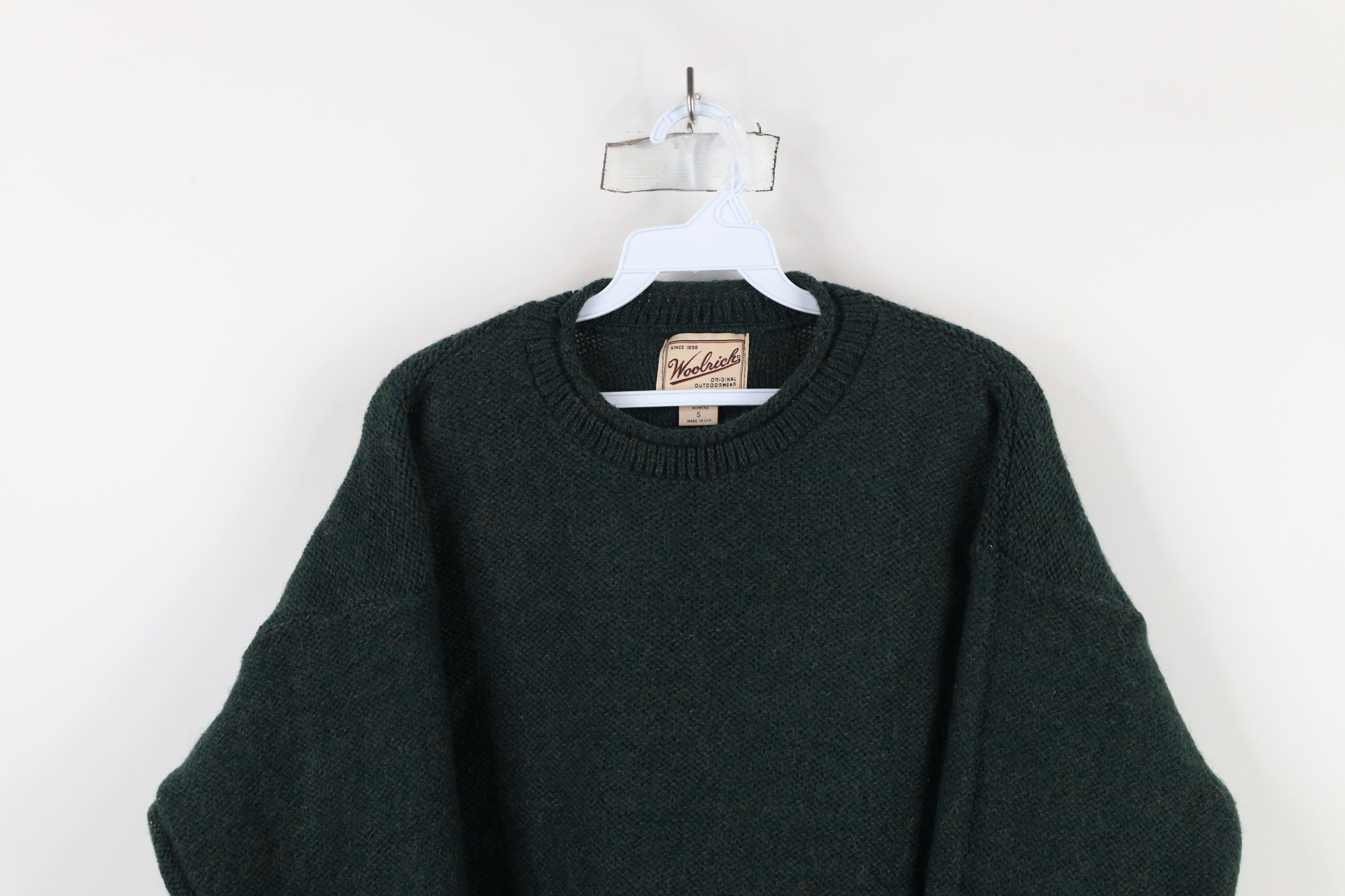 Vintage × Woolrich Woolen Mills Vintage 90s Woolrich Blend Marled Knit Sweater Green USA Size S / US 4 / IT 40 - 2 Thumbnail