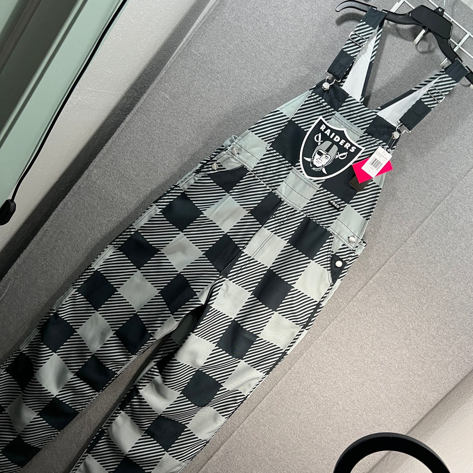 Other Las Vegas Raiders Mens Plaid Bib Overalls Size Medium Size US 43 - 2 Thumbnail