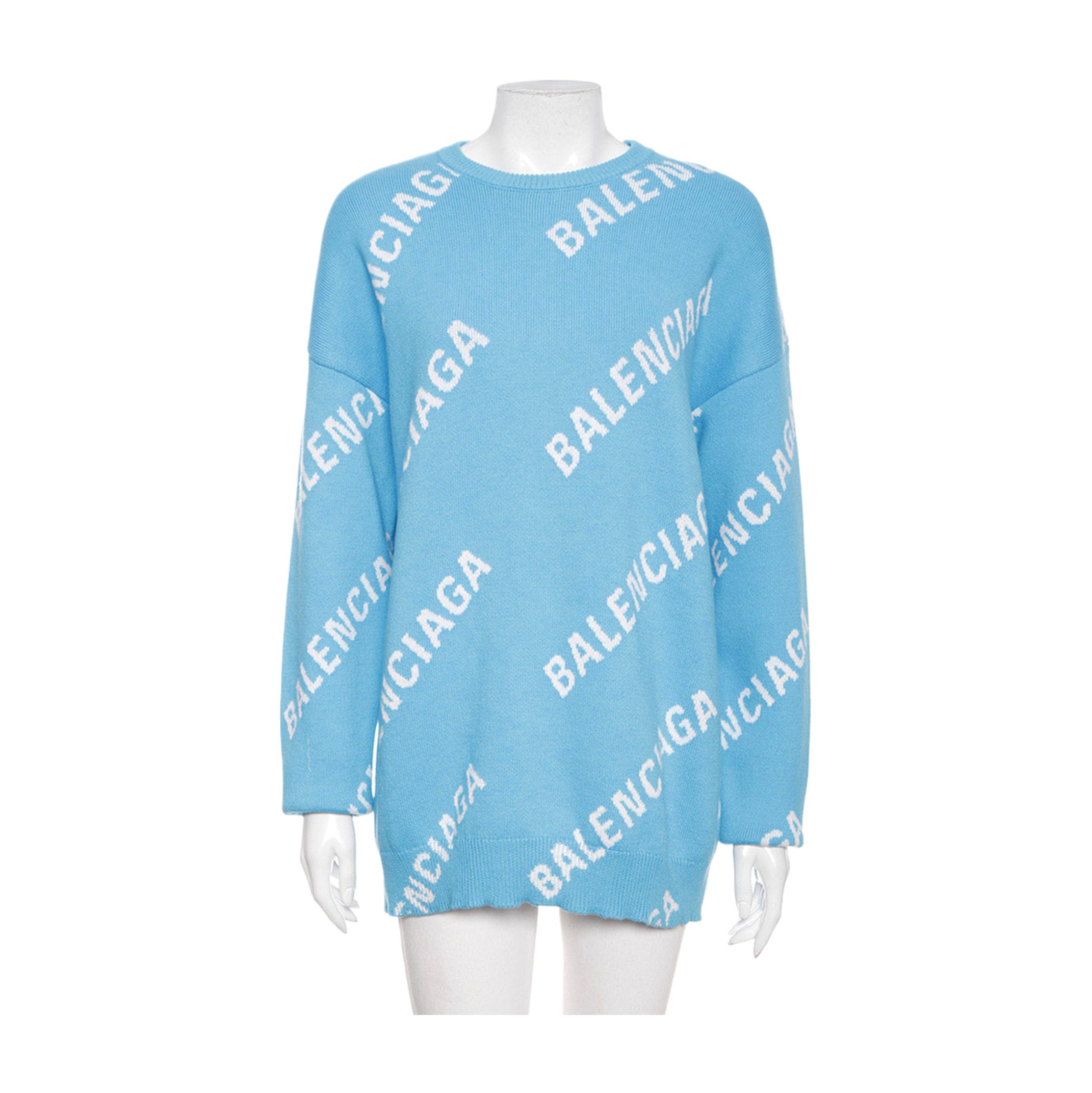 Balenciaga Balenciaga All Over Logo Knit Sweater Size S Size S / US 4 / IT 40 - 1 Thumbnail