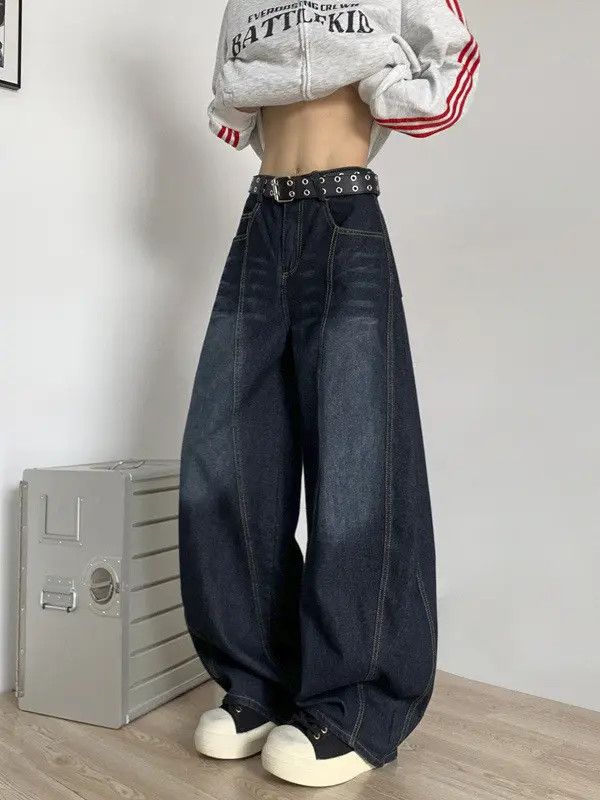 Japanese Brand × Jean Retro loose curved knife wide leg jeans Size US 32 / EU 48 - 2 Thumbnail