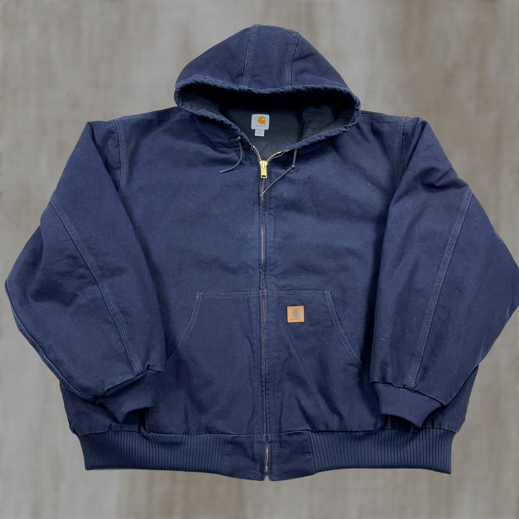 Carhartt VINTAGE Carhartt Jacket Mens 4XL Navy Blue J130 MDT Quilted Lined Hooded Canvas VTG Size US XXL / EU 58 / 5 - 1 Thumbnail