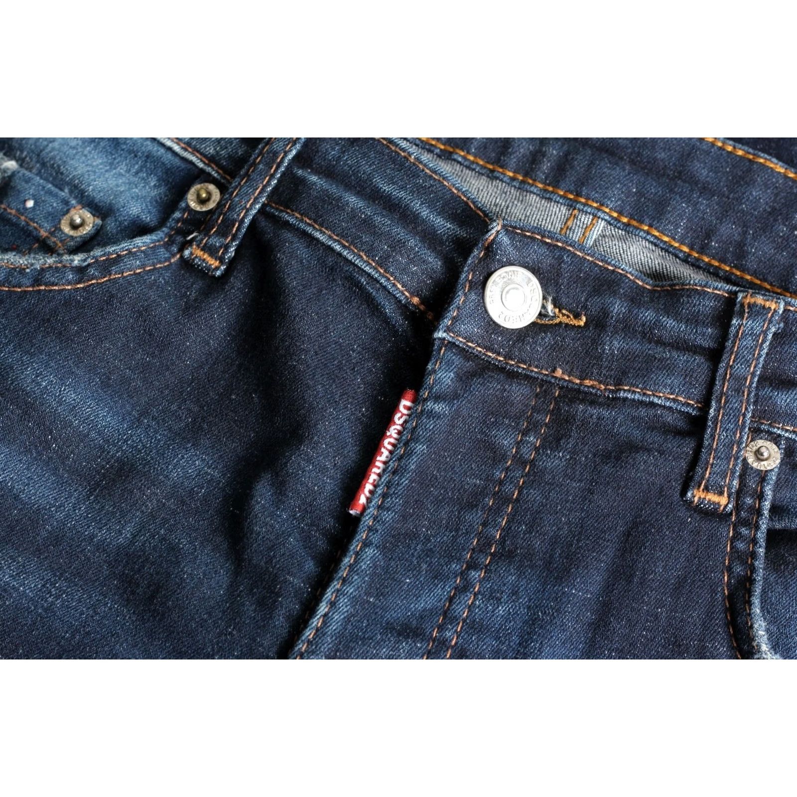 Dsquared2 DSQUARED2 Slim Jeans Men 46 W32 L31 Stretch Painted DZ7771 Blue Denim 5-Pocket Regular Mens Size US 30 / EU 46 - 4 Thumbnail
