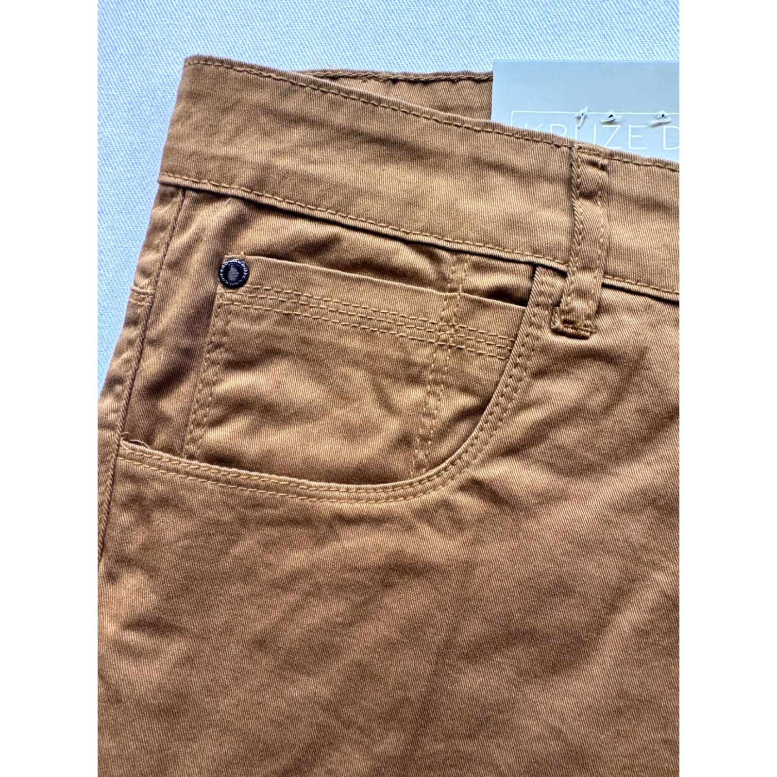 Vintage VINTAGE Kruze DNM Mens 38L (37x32) Brown Chino Pants Stretch Straight Leg NWT 2131 Size US 38 / EU 54 - 2 Thumbnail