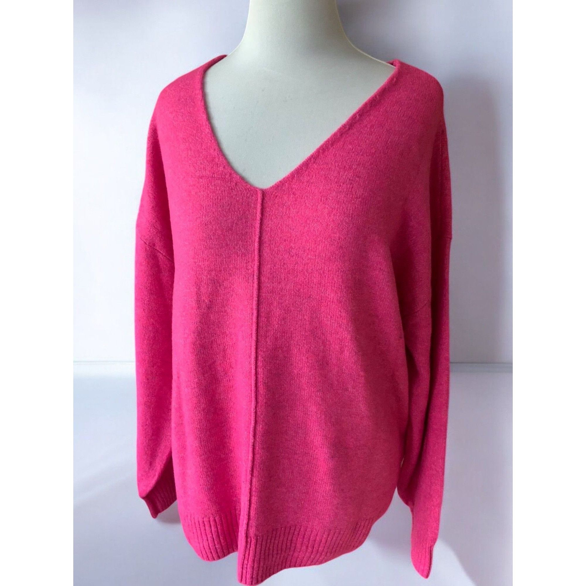 Vince Camuto Vince Camuto Long Sleeve VNeckline Pink Sweater NEW Large Size L / US 10 / IT 46 - 6 Thumbnail
