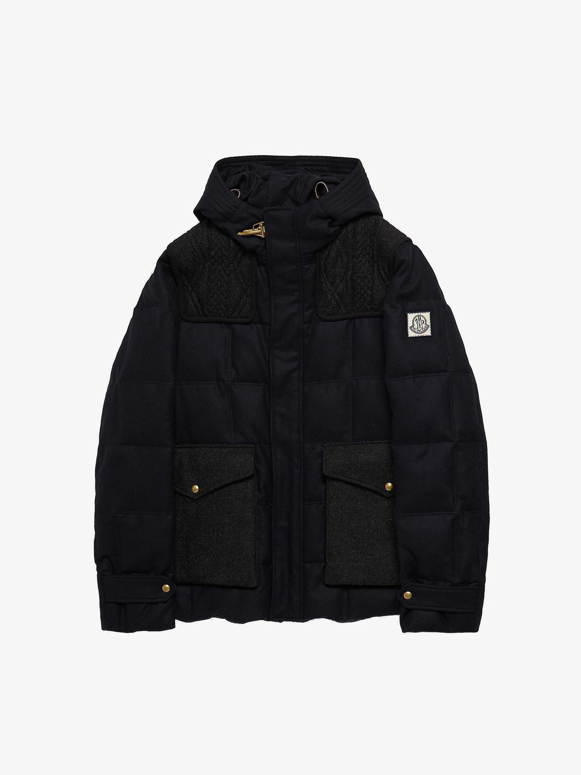 Moncler Gamme Bleu Navy and Dark Gray Wool Downjacket Size US XXL / EU 58 / 5 - 1 Thumbnail