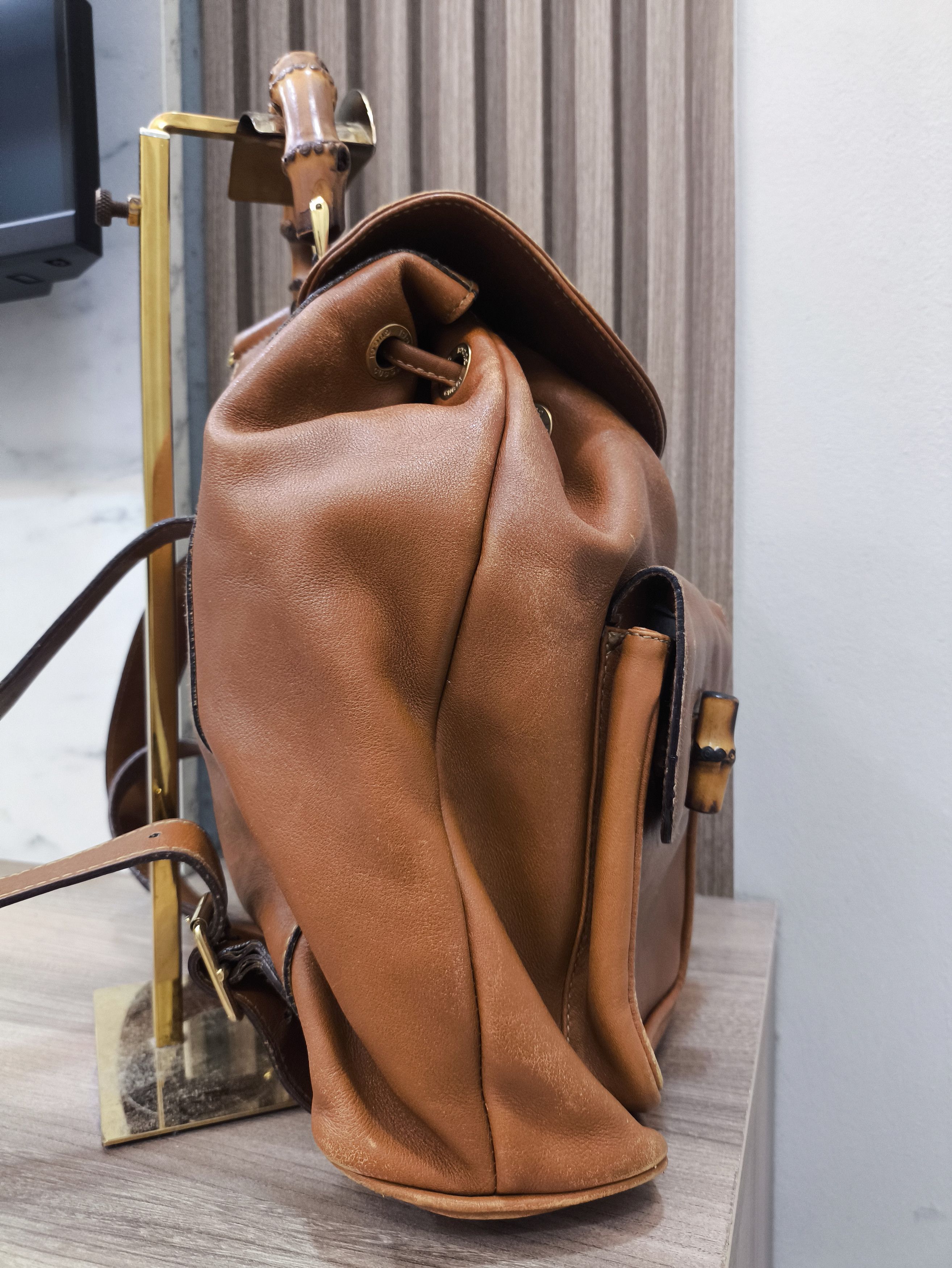 Gucci Gucci Brown Leather Bamboo Backpack Size ONE SIZE - 3 Thumbnail