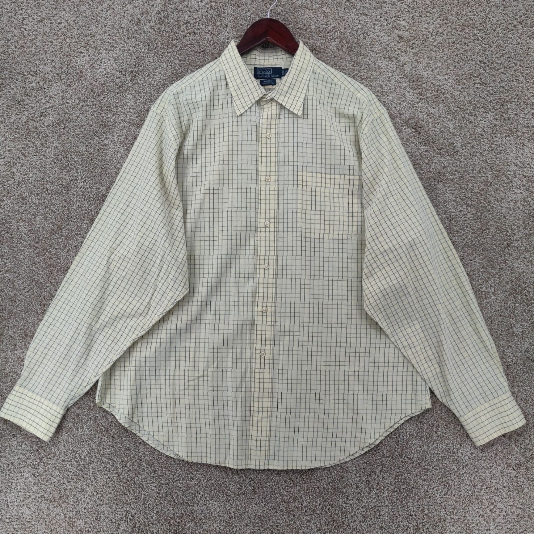 Polo Ralph Lauren VINTAGE Polo Ralph Lauren Shirt Mens 17.5 Yellow Plaid Andrew Long Sleeve Button Size US XXL / EU 58 / 5 - 2 Thumbnail