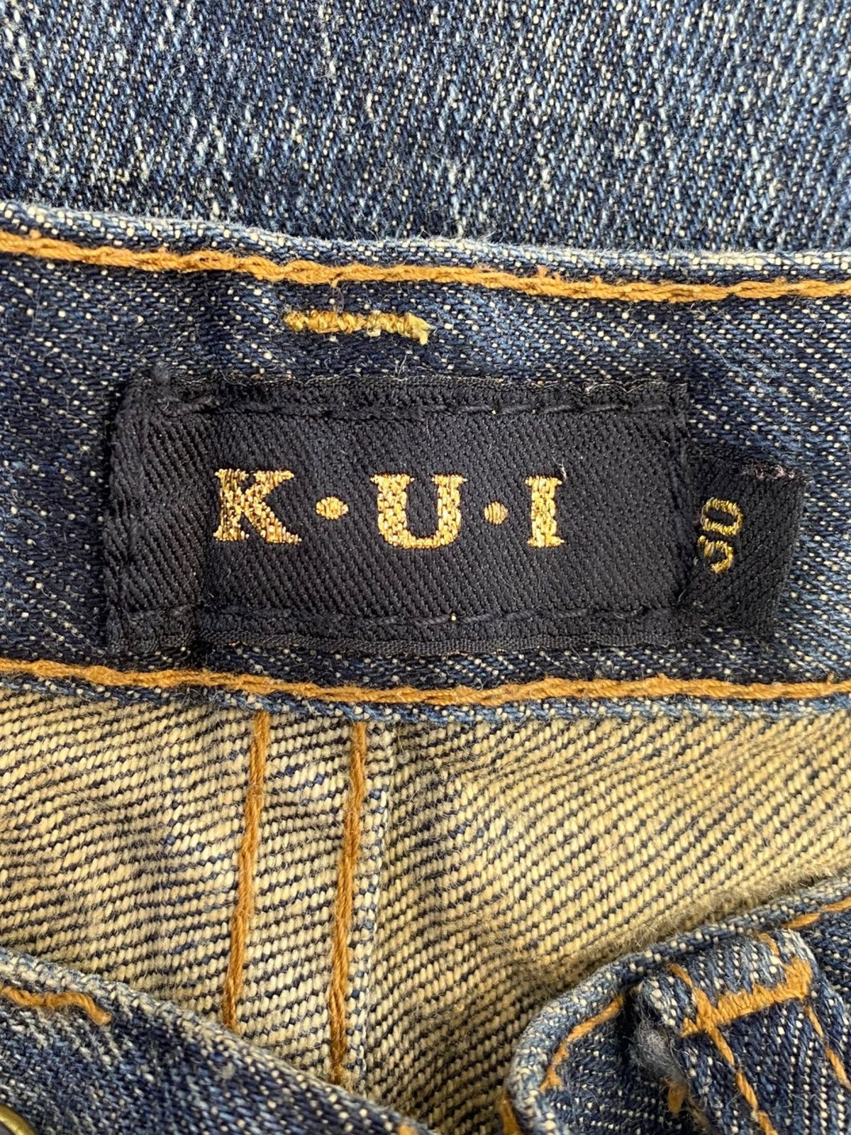 Japanese Brand Vintage Kui Brand Cracked Distressed Style Flare Jeans Size US 30 / EU 46 - 11 Thumbnail