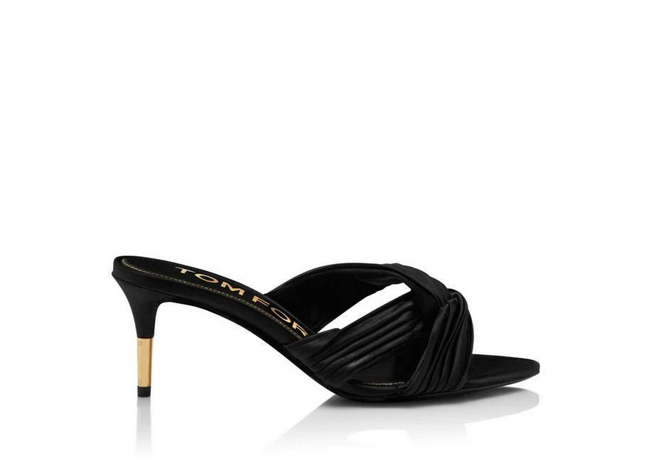 o1loc1c0924 W3278 Mid Heel Mules in Black
