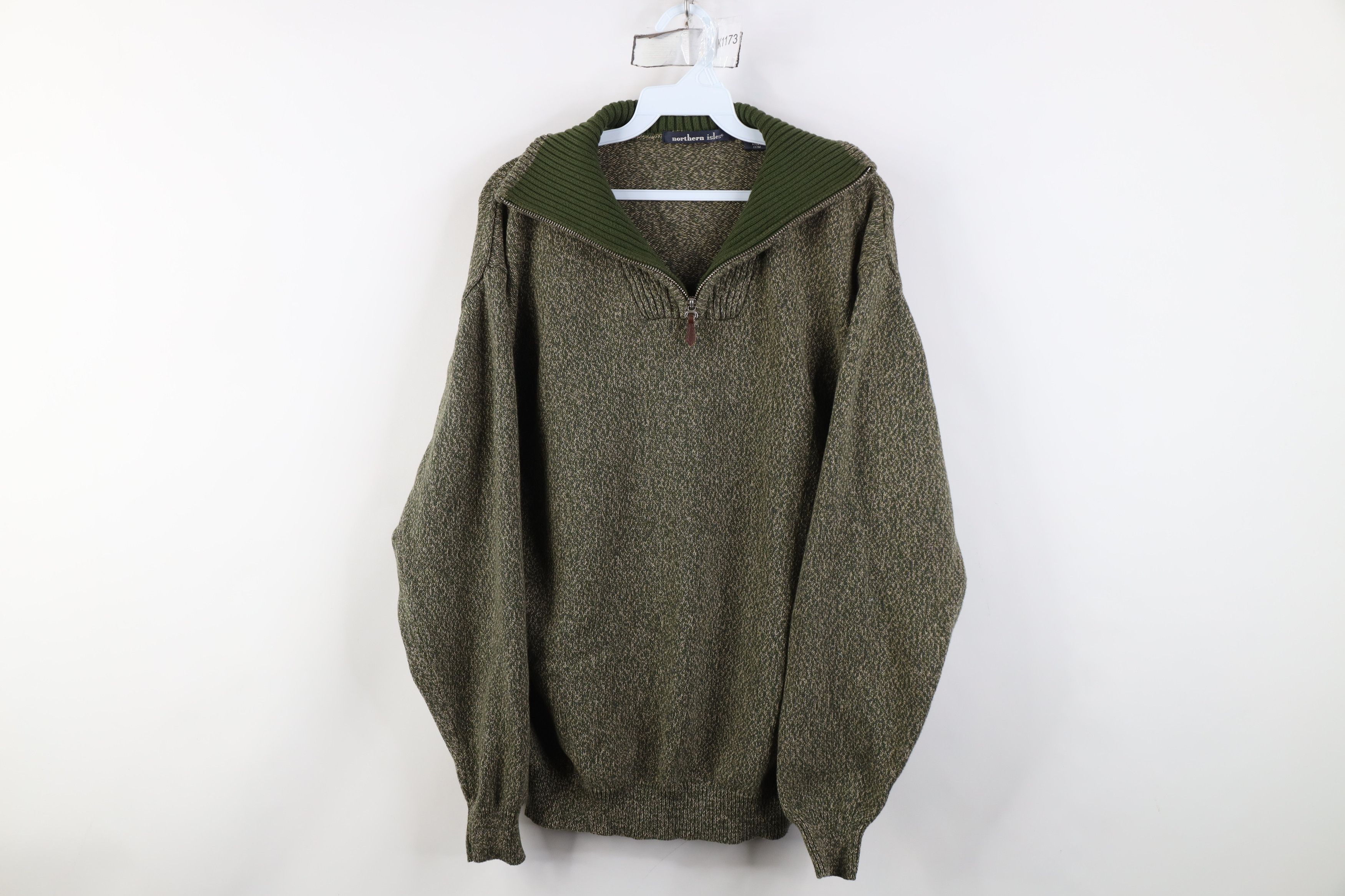 Vintage Vintage 90s Streetwear 1/4 Half Zip Cotton Pullover Sweater Size US L / EU 52-54 / 3 - 1 Thumbnail