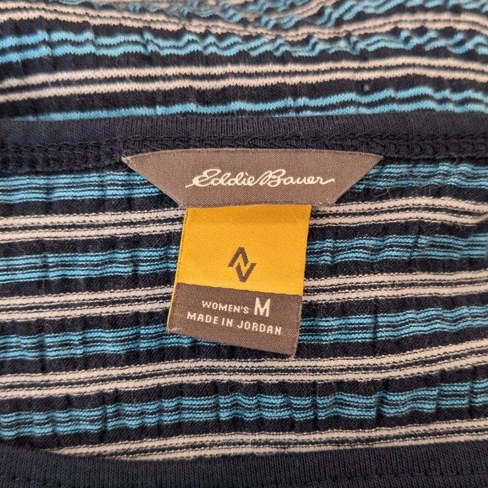 Eddie Bauer Eddie Bauer Blue Knit Double Striped Tshirt Medium Size M / US 6-8 / IT 42-44 - 4 Thumbnail