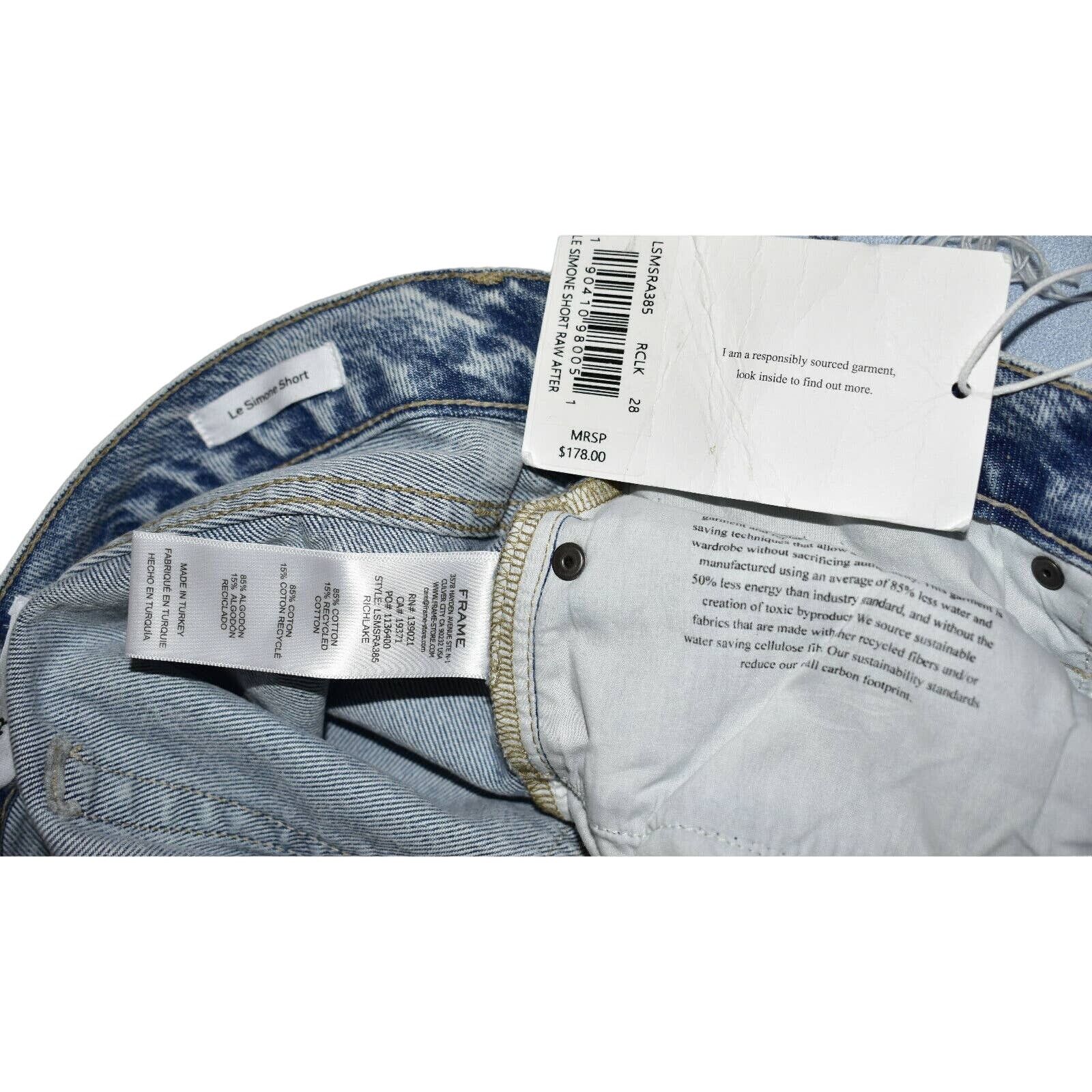 Frame NWT FRAME Le Simone Cut Off Raw Hem Jean Shorts Size 28 $178 Size 28" / US 6 / IT 42 - 5 Thumbnail