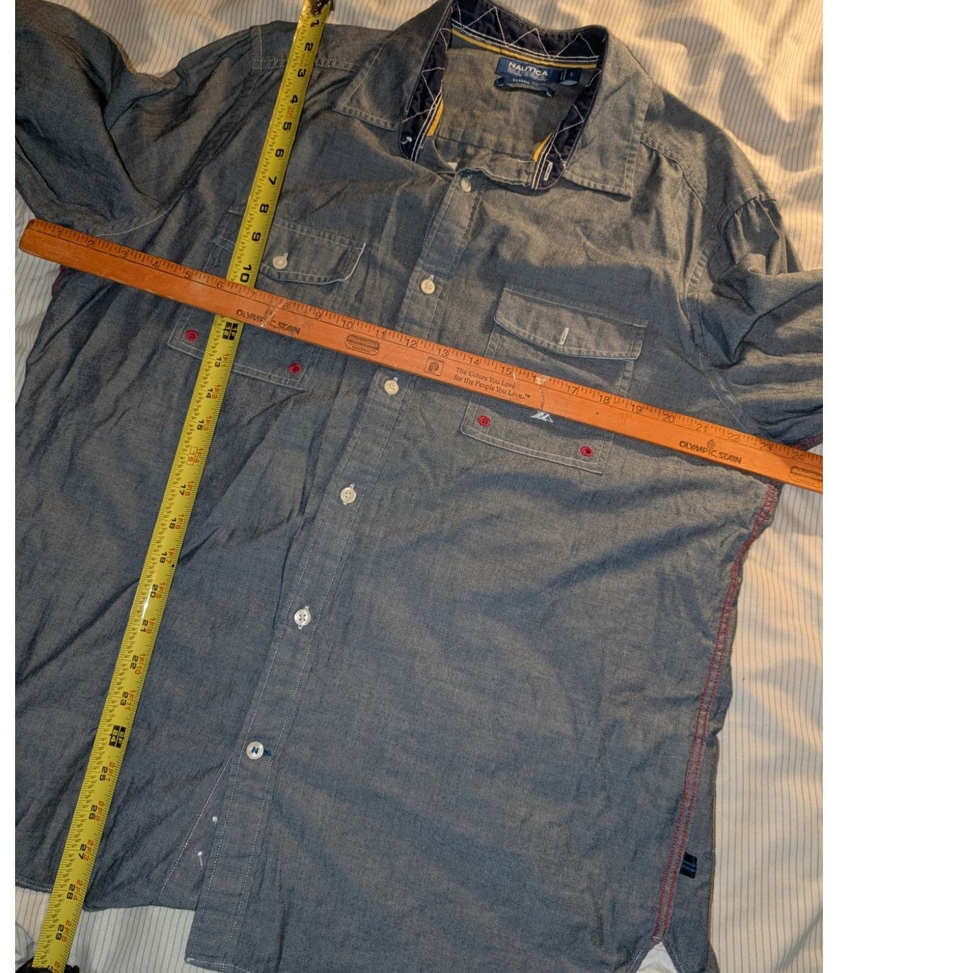 Nautica Nautica Blue Sail Chambray Button down Shirt Size Large Size US L / EU 52-54 / 3 - 5 Thumbnail