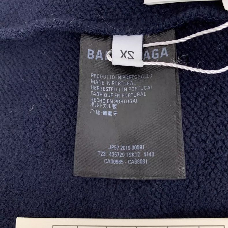 Balenciaga Balenciaga Navy monogrammed cotton crewneck long-sleeve sw Size US XS / EU 42 / 0 - 6 Thumbnail