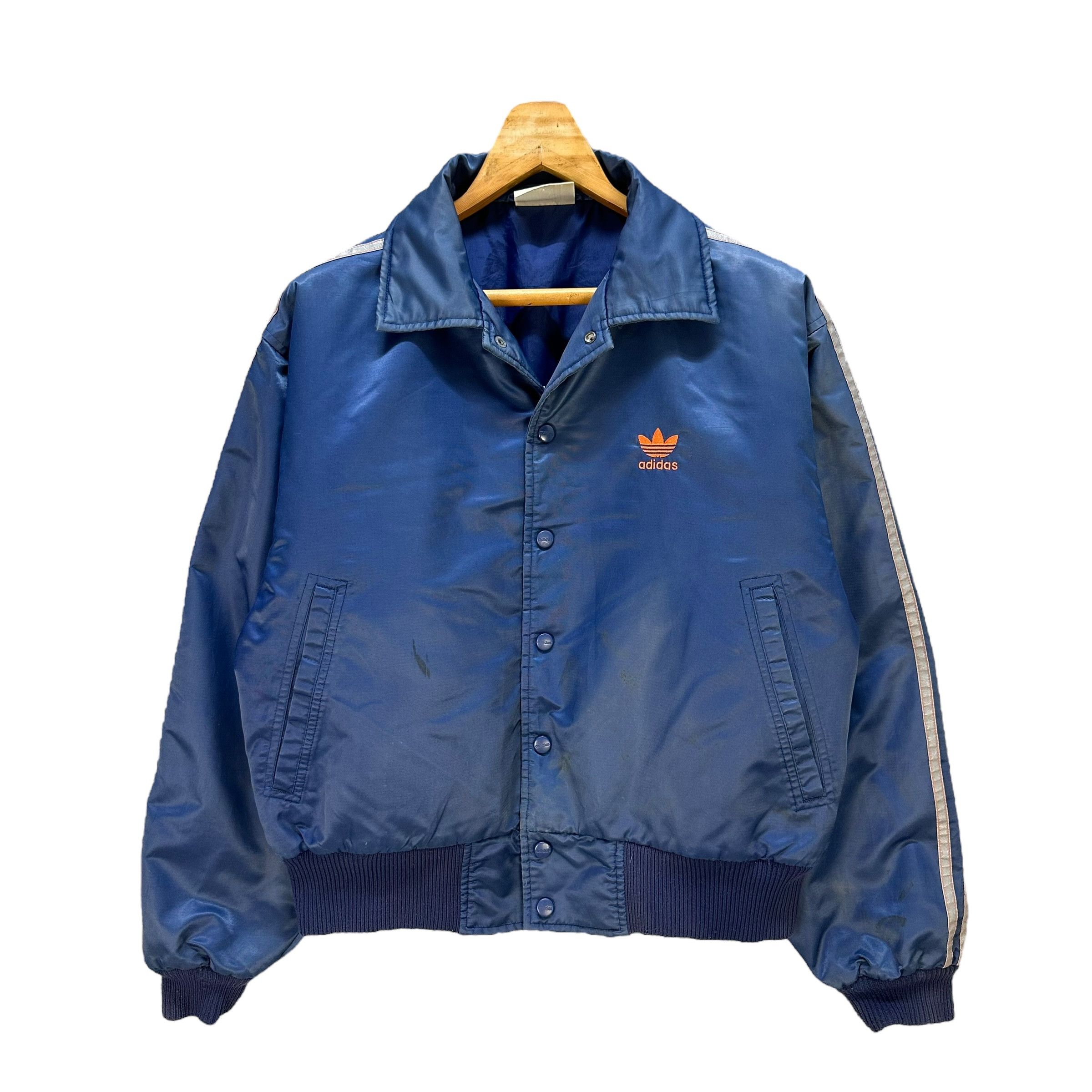 Adidas ADIDAS Trefoil Big Logo Blue Collared Jacket #A50-1177 Size US S / EU 44-46 / 1 - 3 Thumbnail