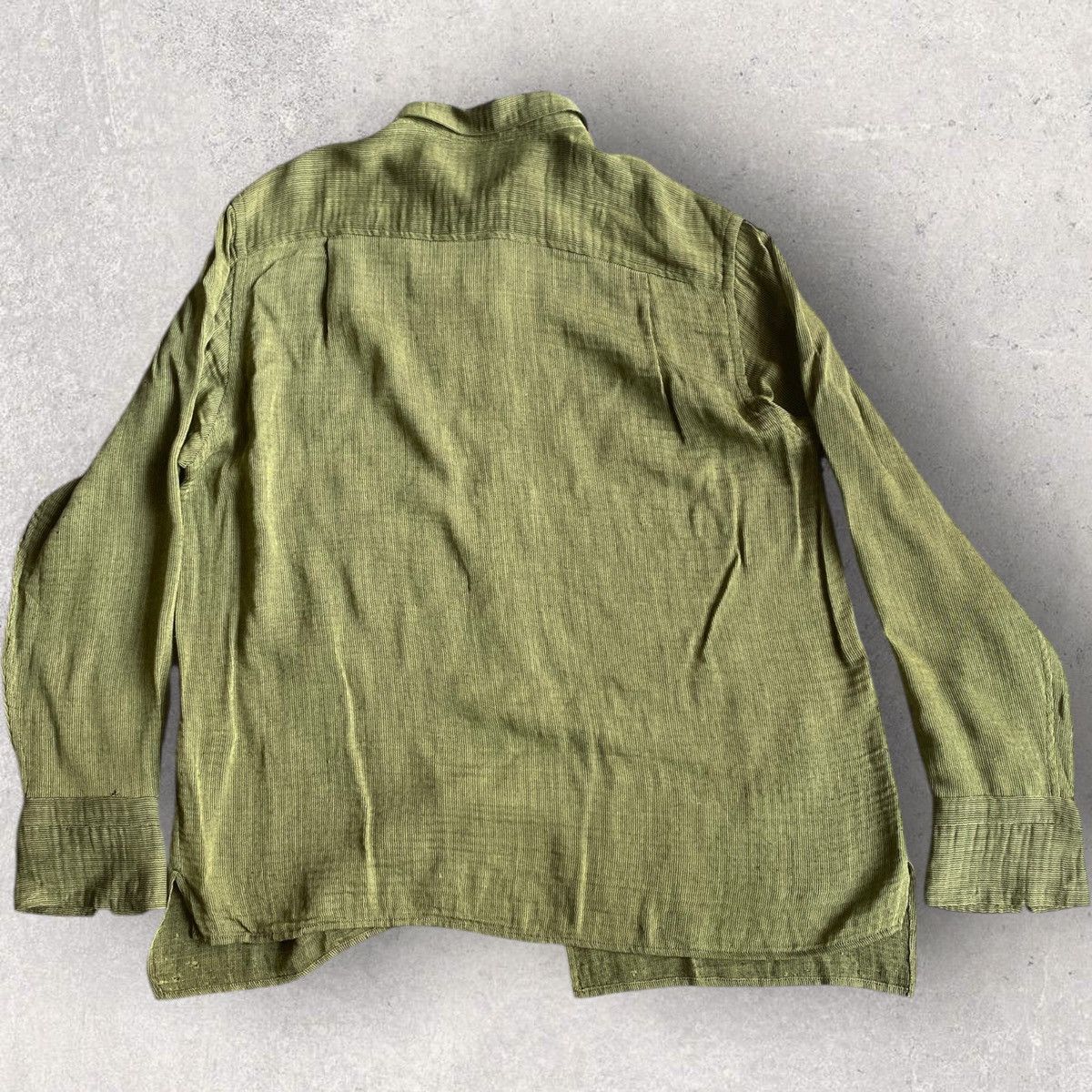 Yohji Yamamoto Y’s Rayon Blend Green Oversized Shirt Size ONE SIZE - 8 Thumbnail