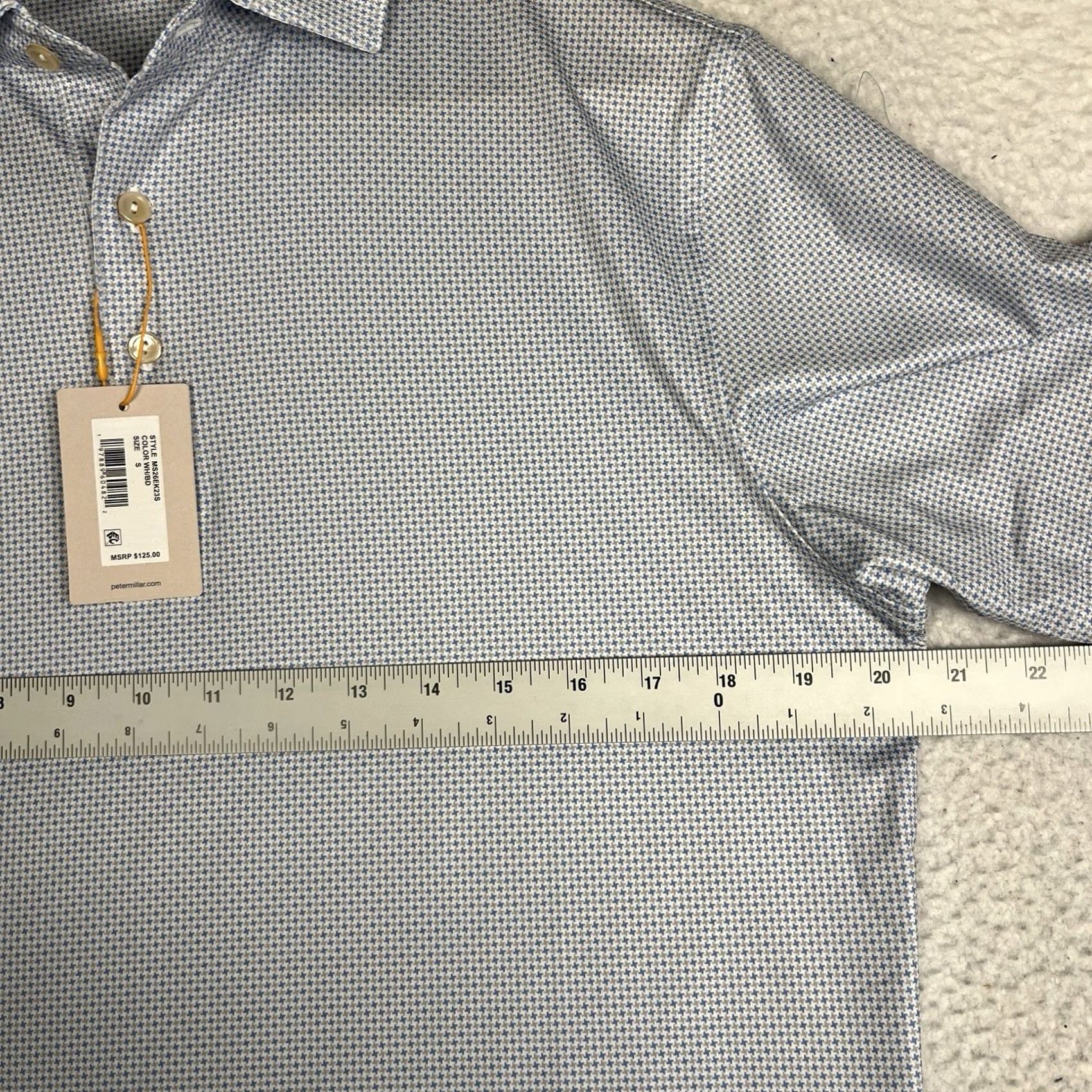 Peter Millar VINTAGE Peter Millar Summer Comfort Polo Shirt Small Men Blue Geometric Short Sleeve Collared Golf Stretch Geometric Size US S / EU 44-46 / 1 - 6 Thumbnail