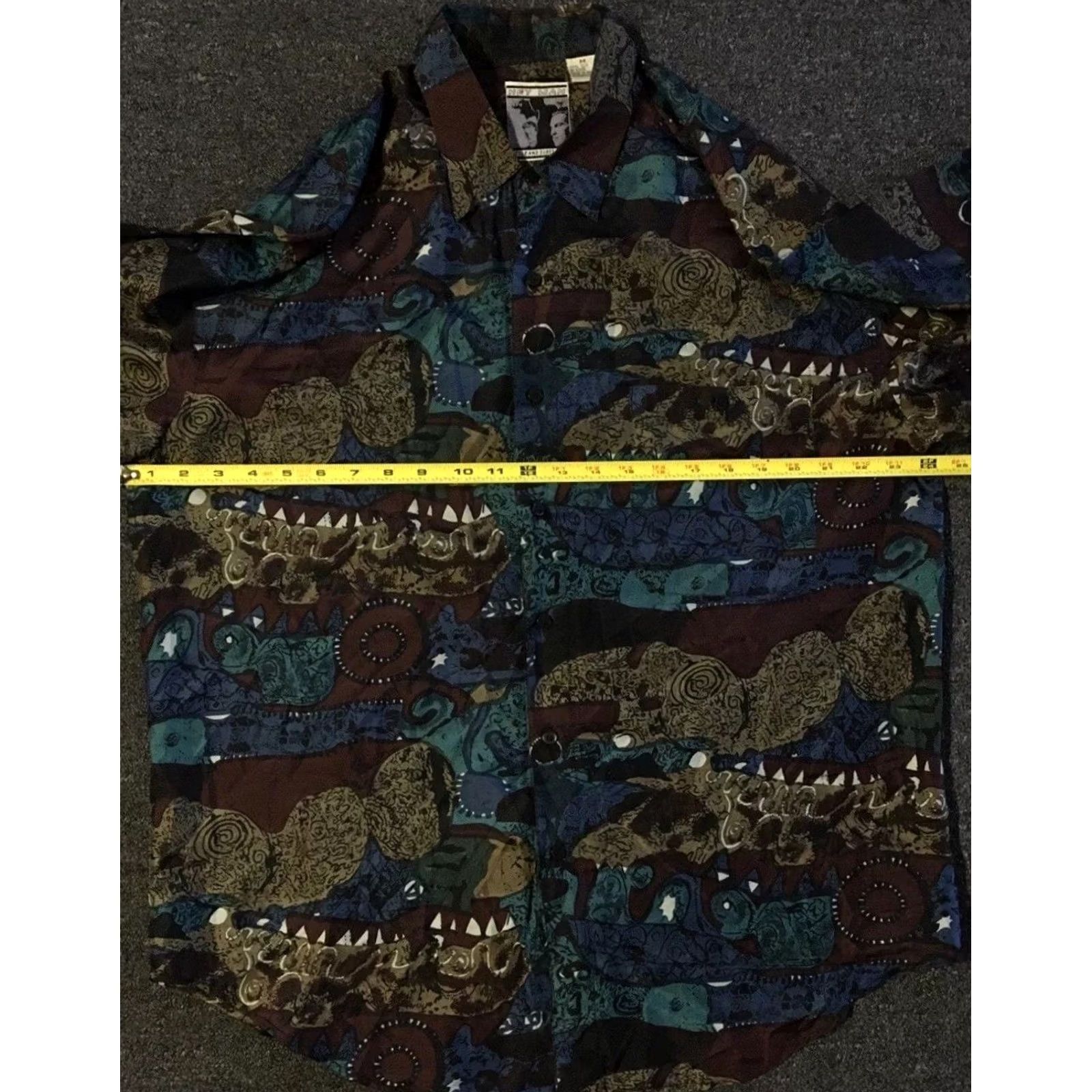 Vintage VINTAGE 90s Abstract Art AOP Button Up Shirt M Grunge Vaporwave Surf Skate Aztec OP Shirt Mens Brown Silk Short Sleeve Size US M / EU 48-50 / 2 - 4 Thumbnail