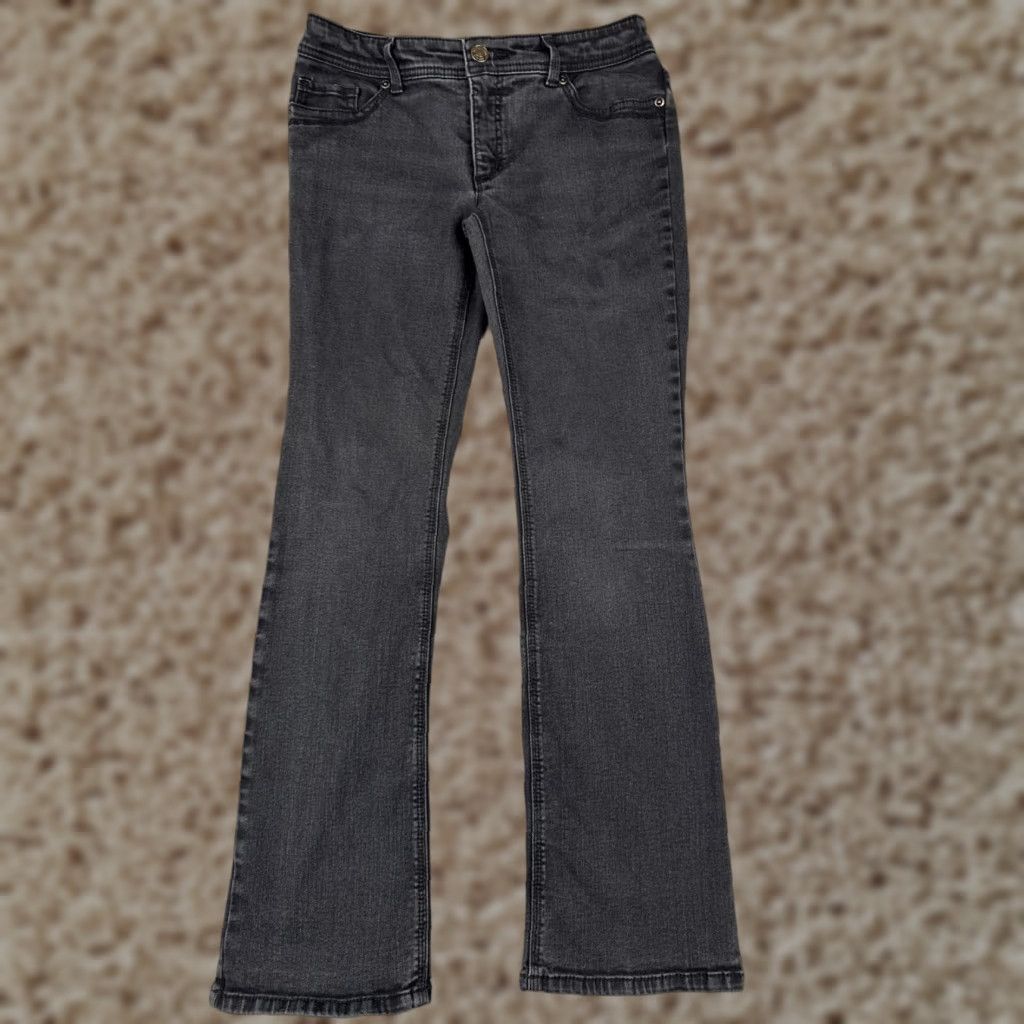 Vintage Chico's Jeans Women Black Bootcut Denim Cotton Blend 00 28x29 Regular Rise Mid 5-Pocket Logo Embroidered Button Jeans Womens Size 24" / US 00 / IT 34 - 1 Thumbnail