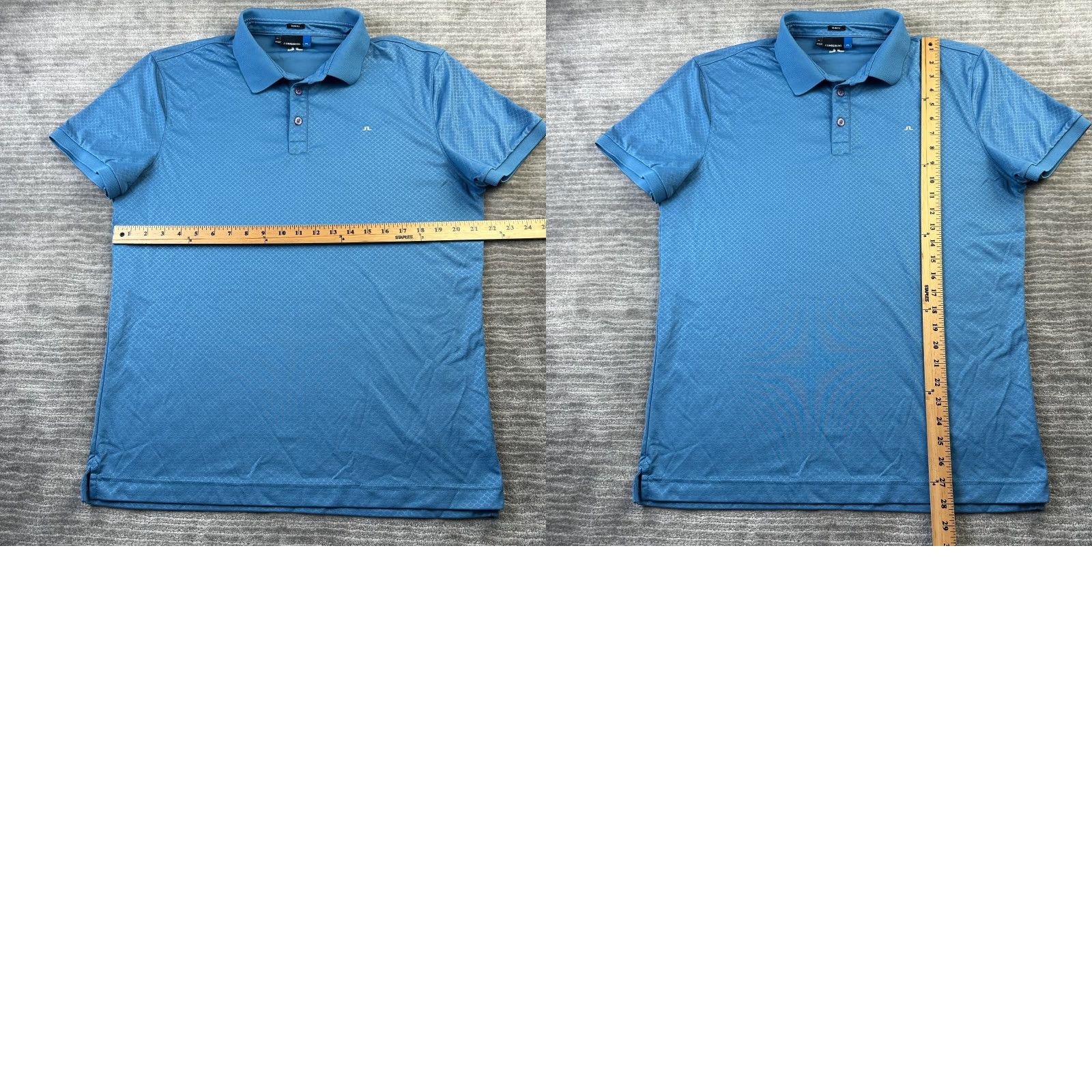 J.Lindeberg J. Lindeberg Polo Shirt Mens Extra Large Michael Scale Slim Fit TX Jersey+ Golf Blue Size US XL / EU 56 / 4 - 8 Thumbnail