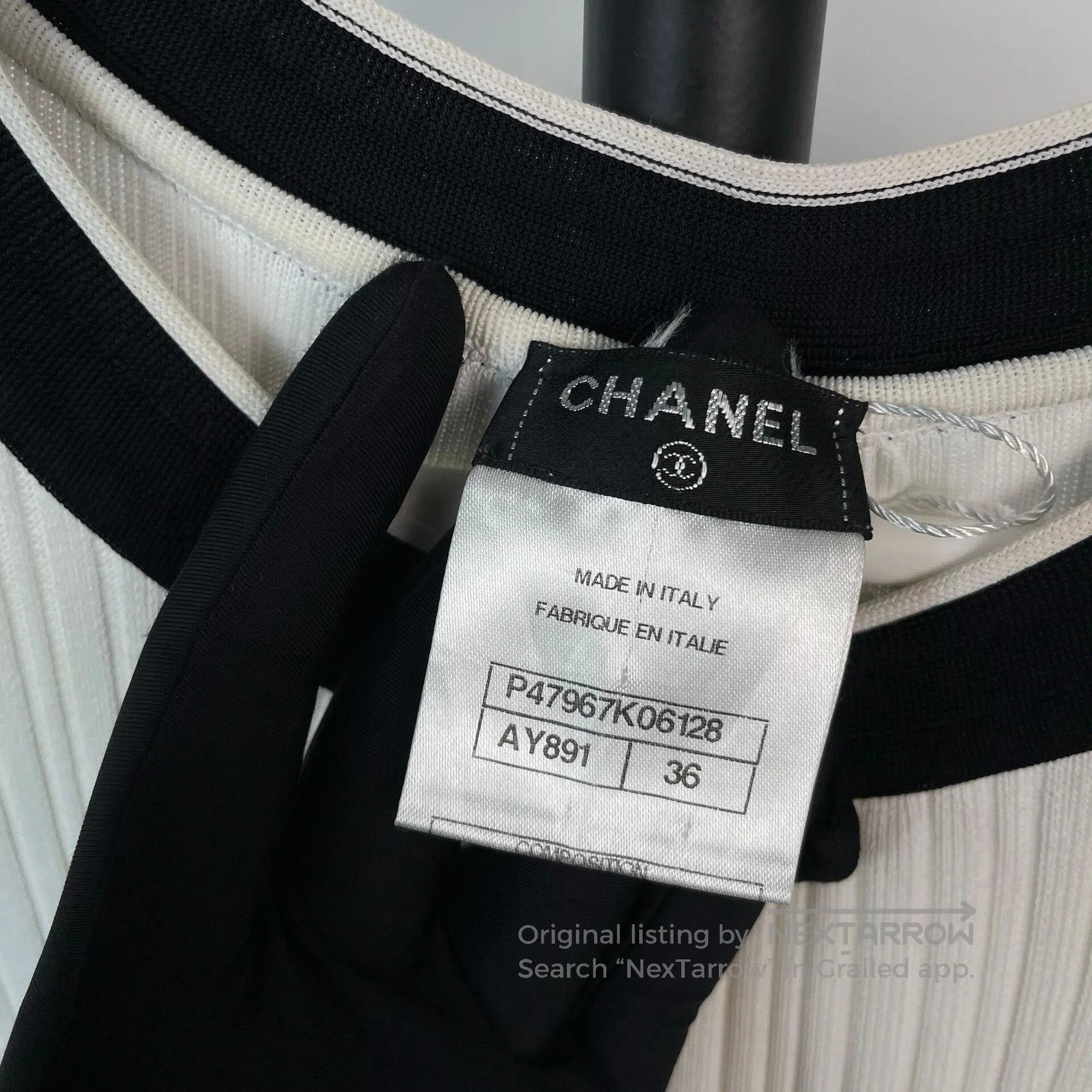 Chanel Chanel Black White Bow Pleated Dress. Size XS / US 0-2 / IT 36-38 - 5 Thumbnail