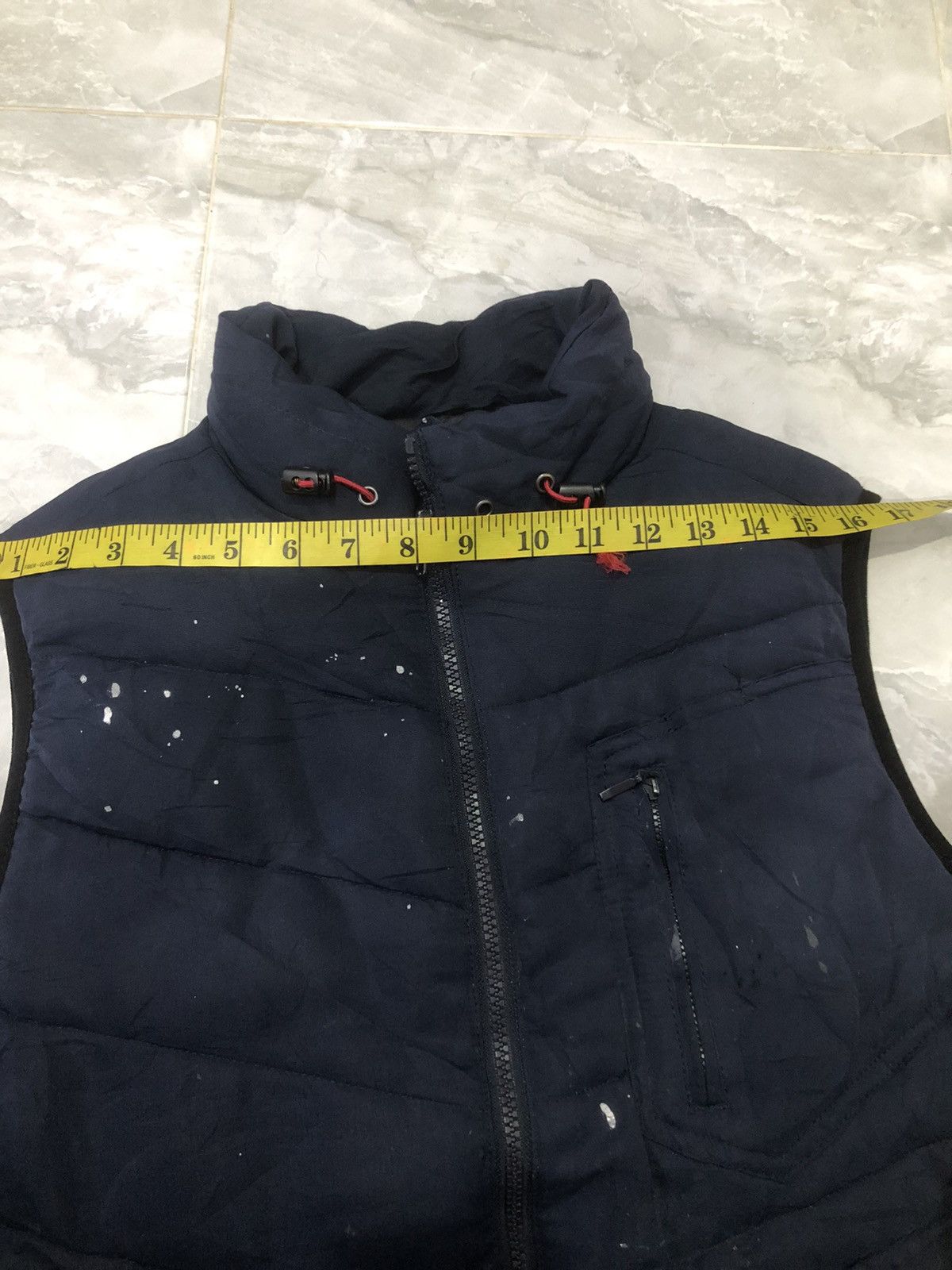 Japanese Brand Jawin puffer down vest distressed paint splatter Size US M / EU 48-50 / 2 - 14 Thumbnail