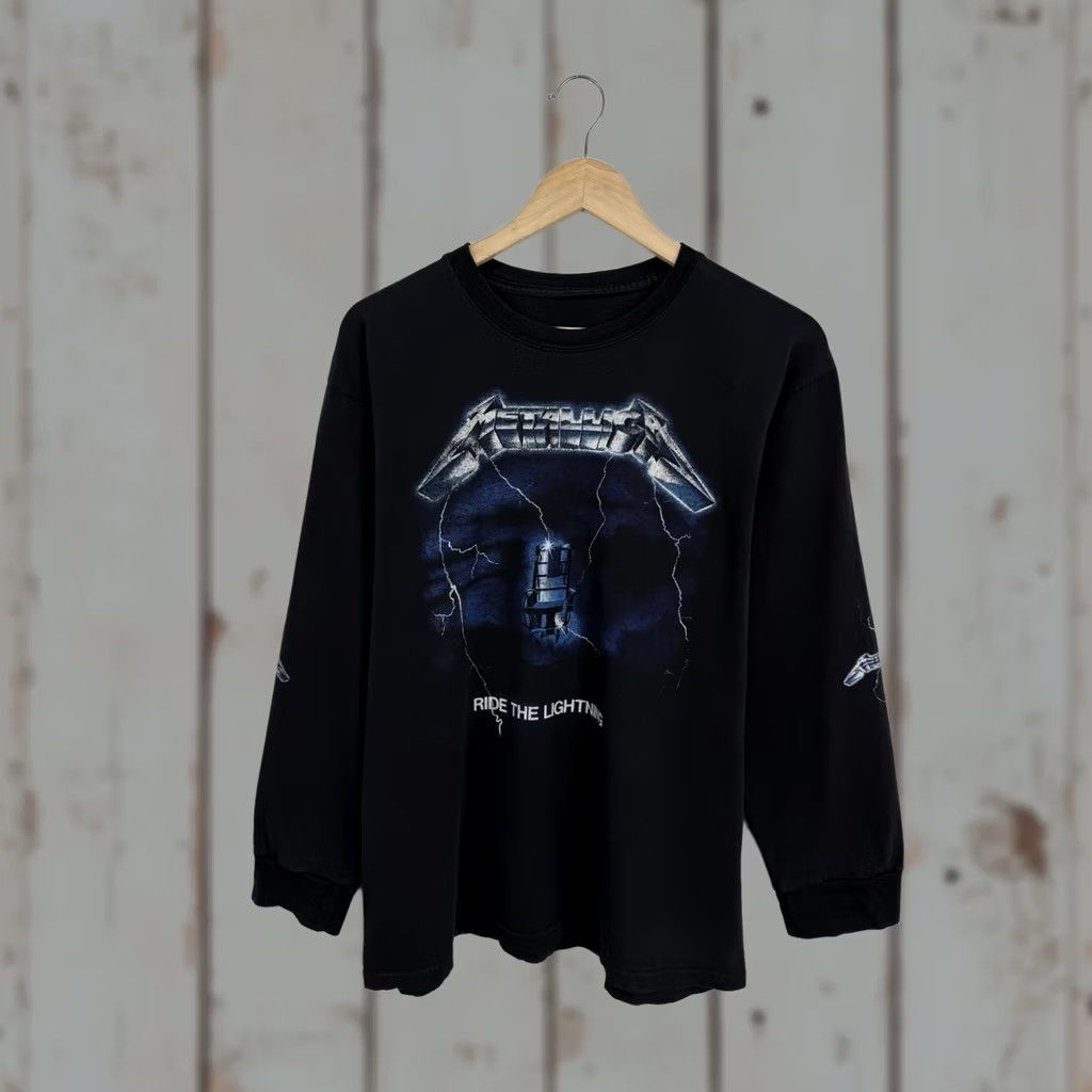 Etro VINTAGE Metallica Ride The Lightning Long Sleeve Retro Shirt M Black Mens Size US M / EU 48-50 / 2 - 1 Thumbnail