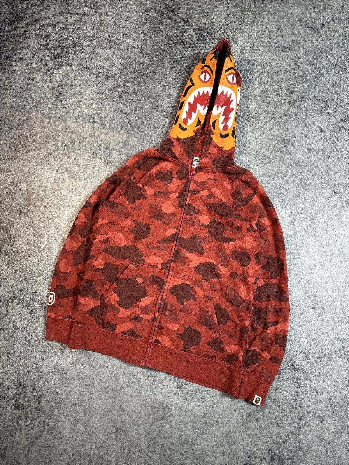 Bape red tiger hoodie best sale