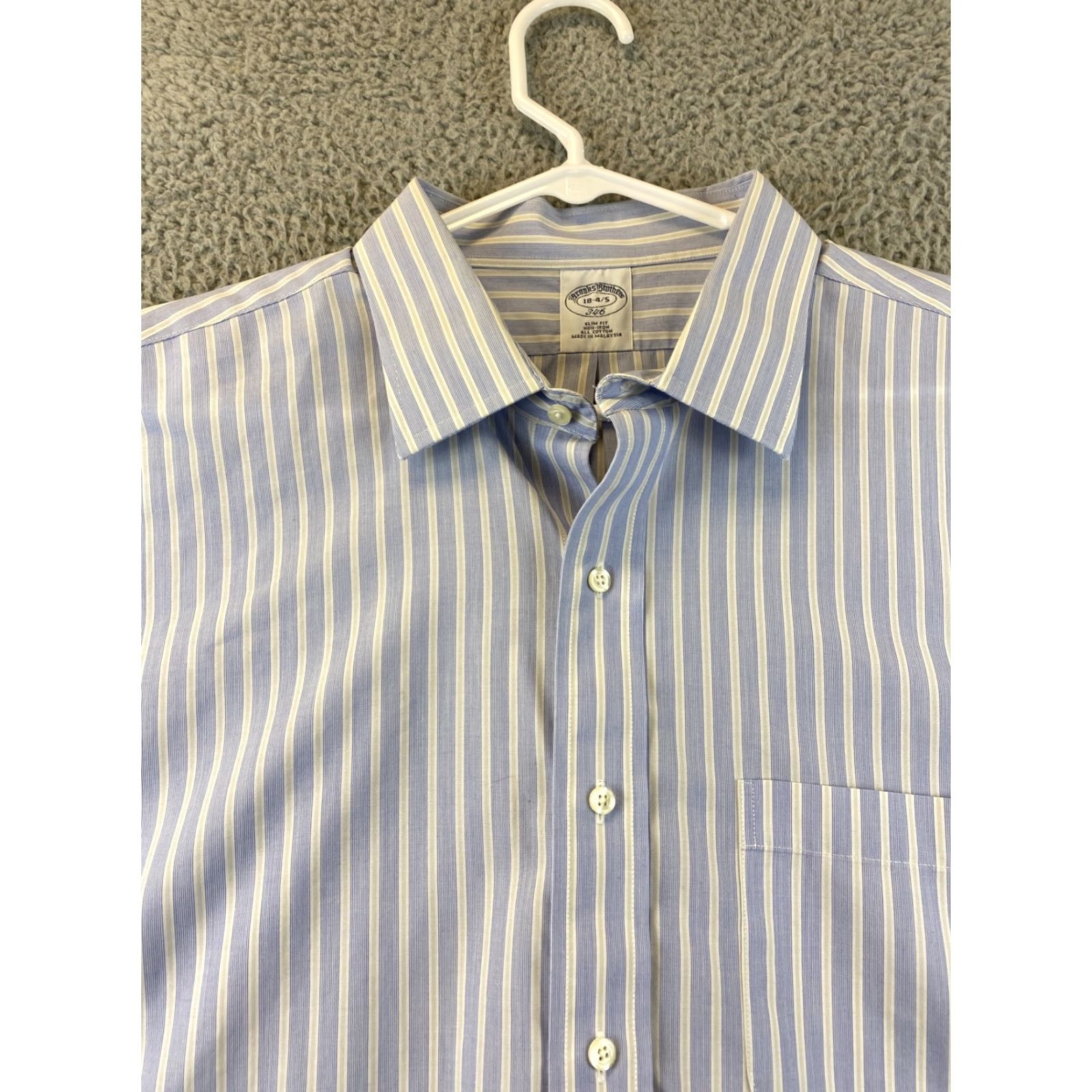 Brooks Brothers Brooks Brothers Button-Up Shirt Adult 18 Blue White Striped Long Sleeve Mens Size US XXL / EU 58 / 5 - 4 Thumbnail