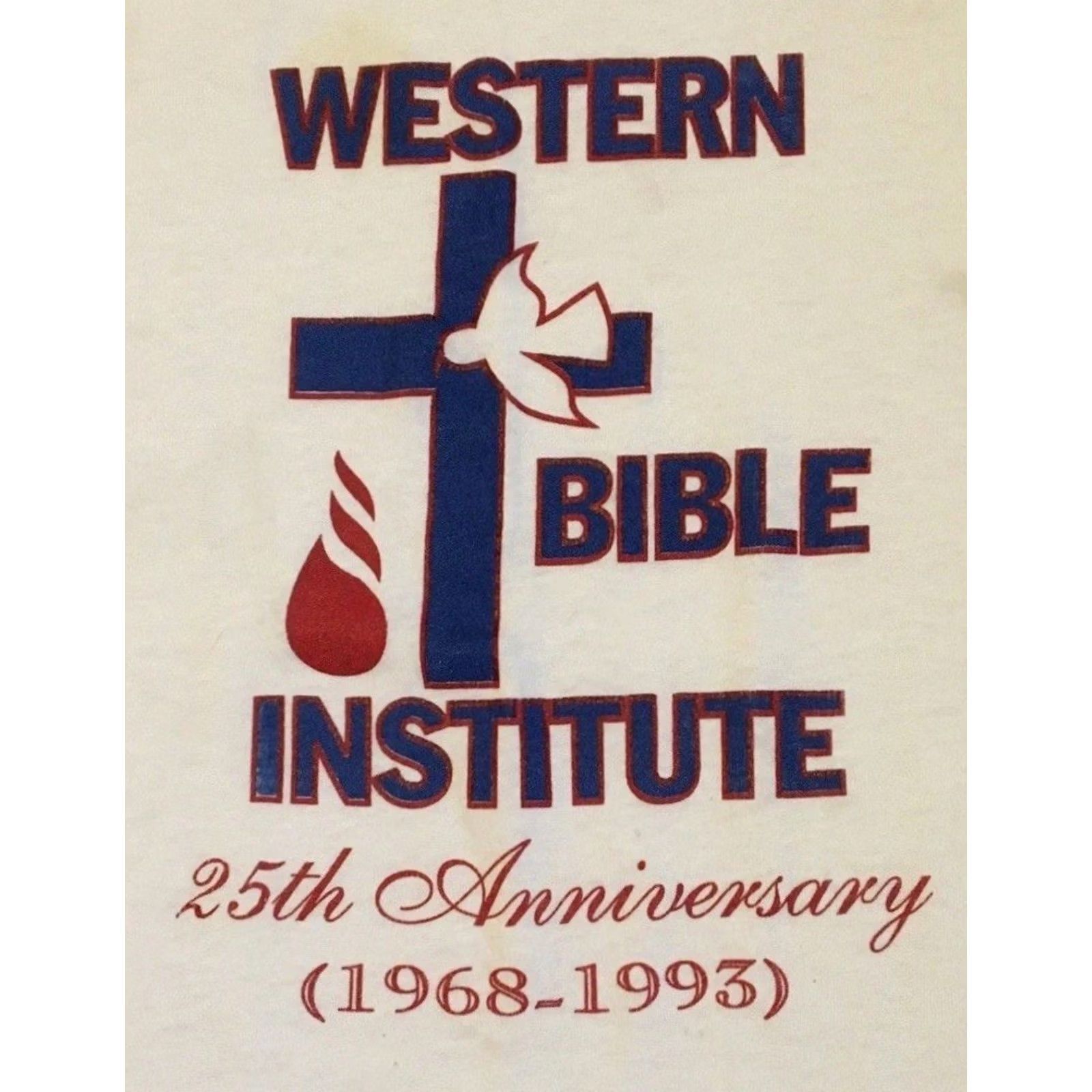 Vintage VINTAGE 90s Western Bible Institute Faded Distress Shirt S God Jesus Religion Grunge Shirt Mens White Size US S / EU 44-46 / 1 - 2 Thumbnail