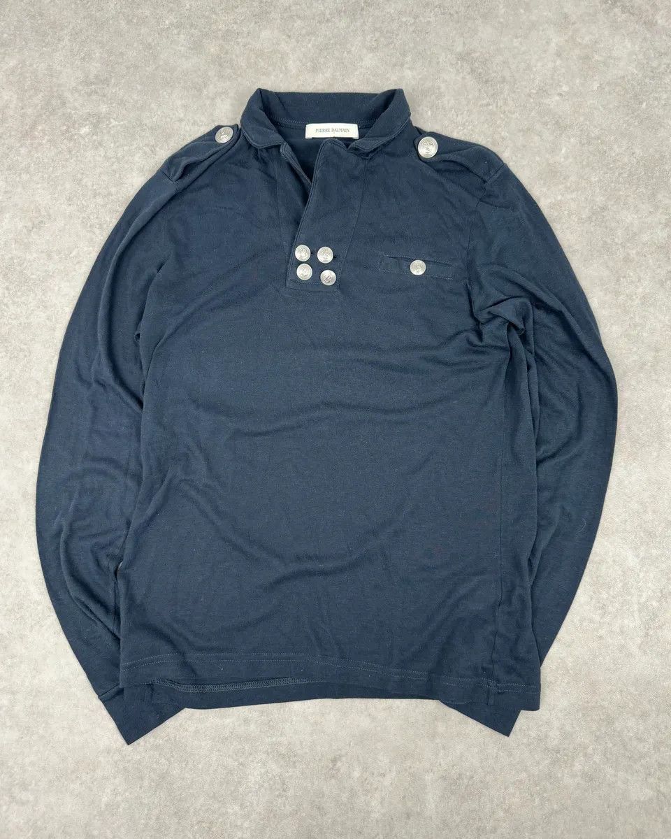Pierre Balmain 2010s Pierre Balmain Navy Buttoned Striped Longsleeves Size US S / EU 44-46 / 1 - 1 Thumbnail
