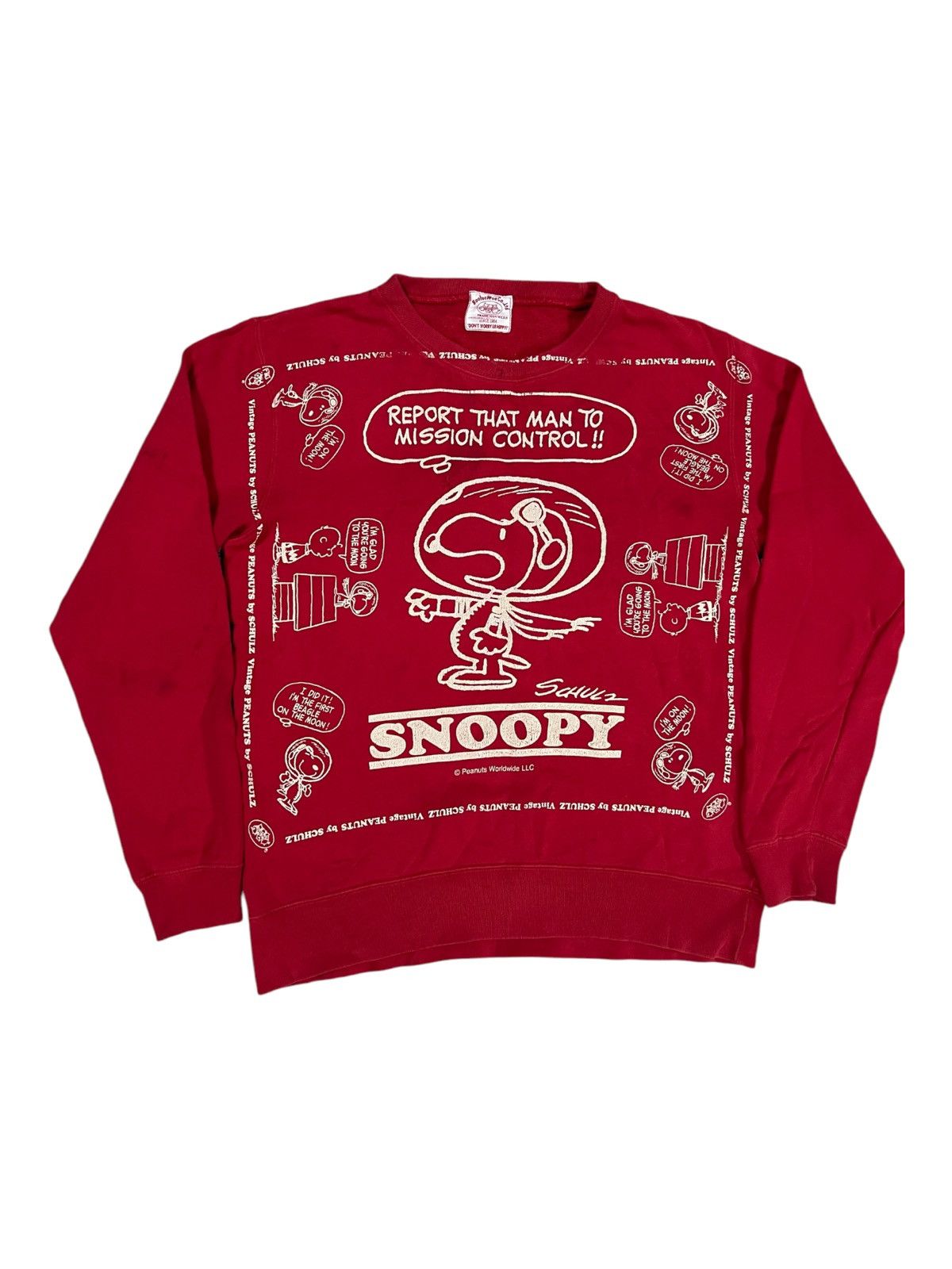 Buzz Rickson's × Peanuts × Vintage Vintage Snoopy All Overprinted Astronaut Double Side Sweater Size US M / EU 48-50 / 2 - 1 Thumbnail