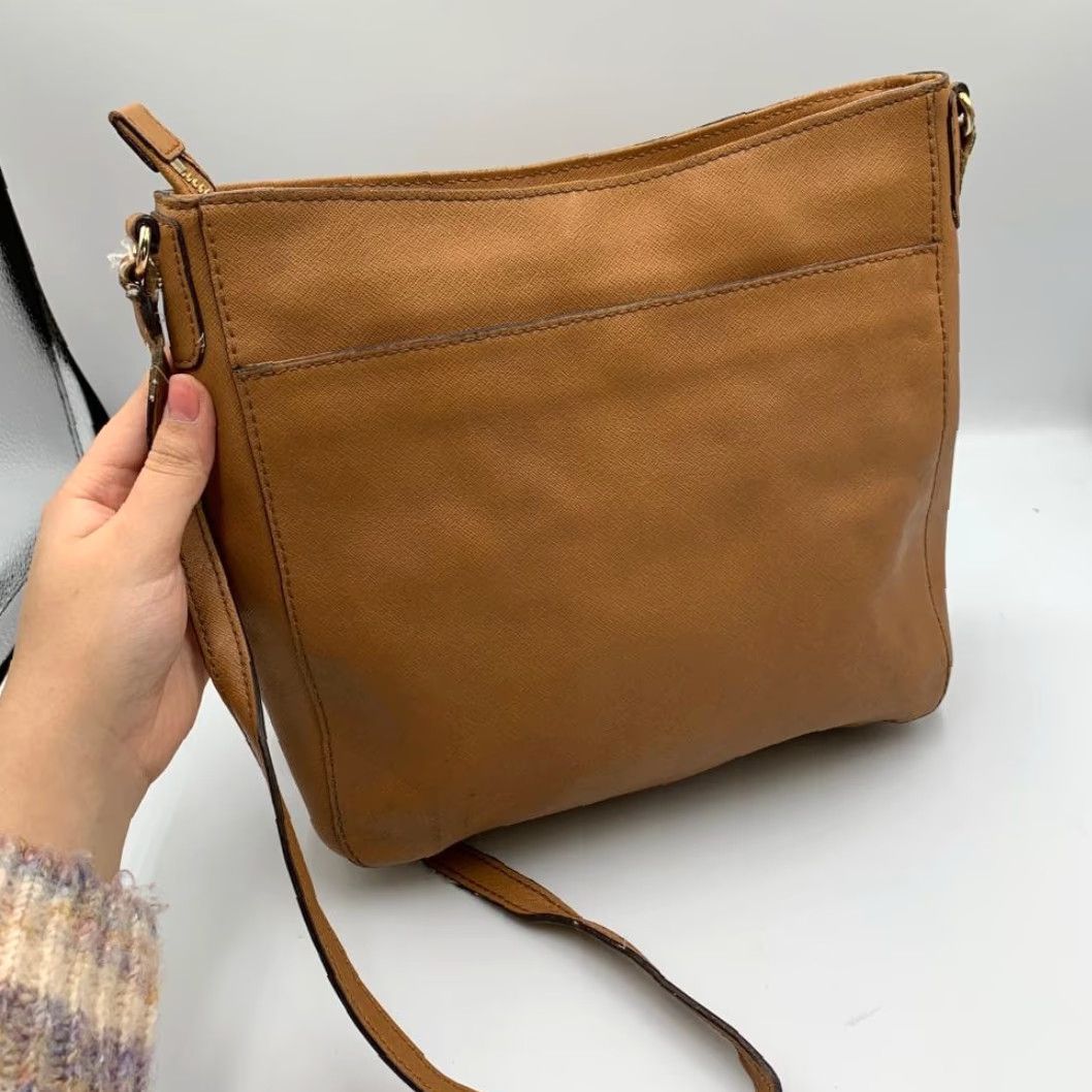 Michael Kors Michael Kors Jet Set Brown Saffiano Leather Crossbody Bag Womens Messenger Bag Size ONE SIZE - 5 Thumbnail
