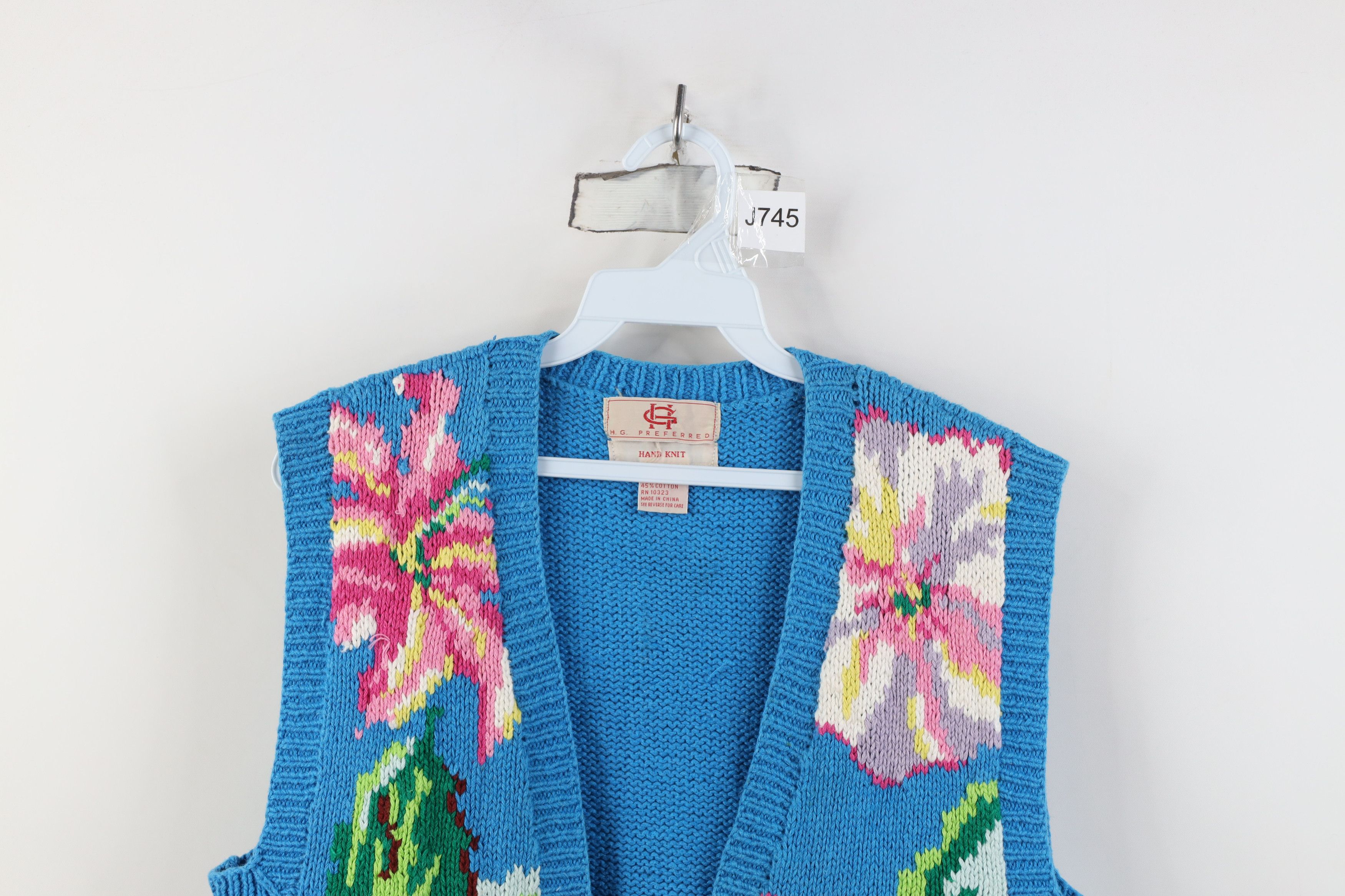 Vintage Vintage 90s Streetwear Blend Hand Knit Flower Sweater Vest Size S / US 4 / IT 40 - 2 Thumbnail
