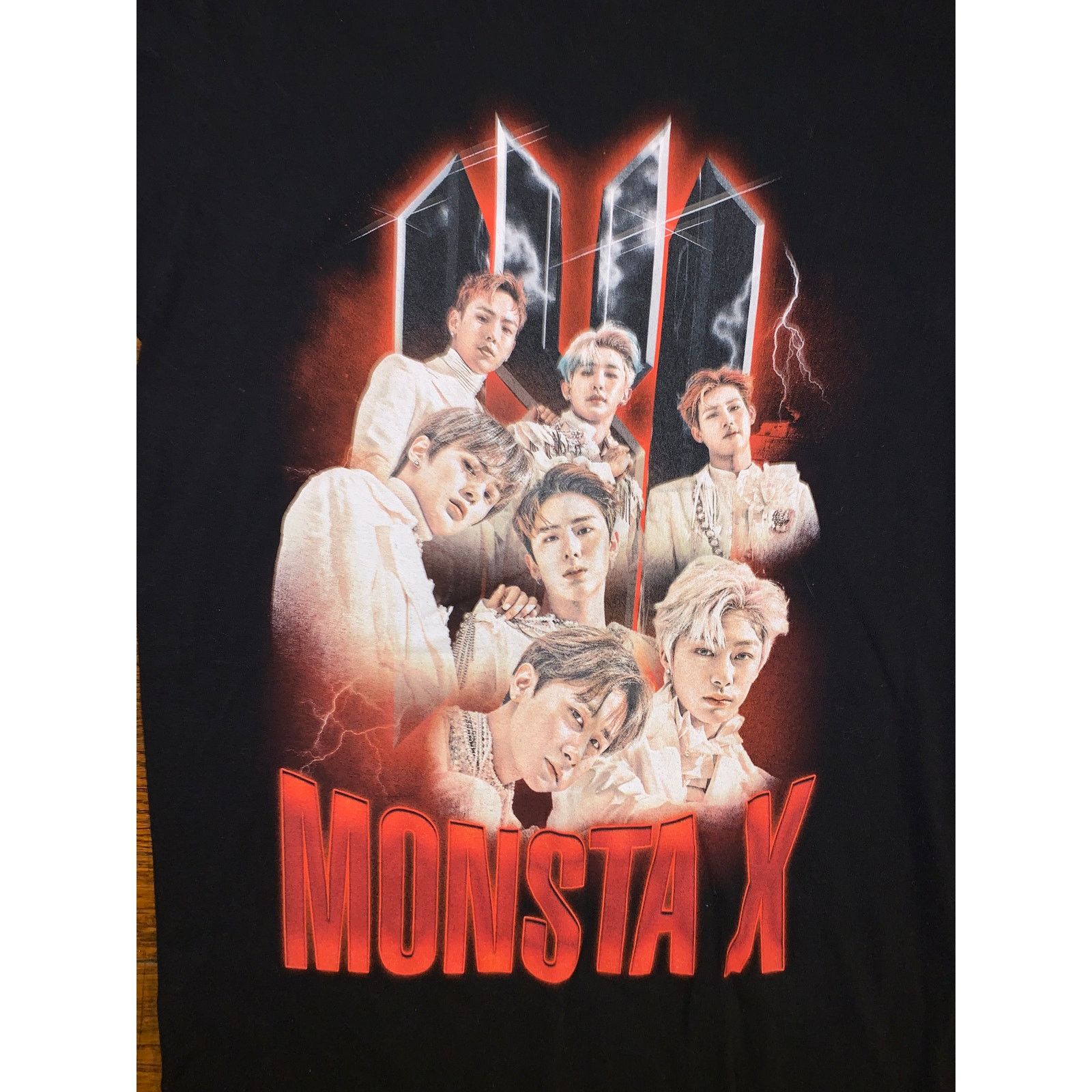 Band Tees Monsta X Lightning Graphic T Shirt Black Small K Pop Band Size US S / EU 44-46 / 1 - 1 Thumbnail