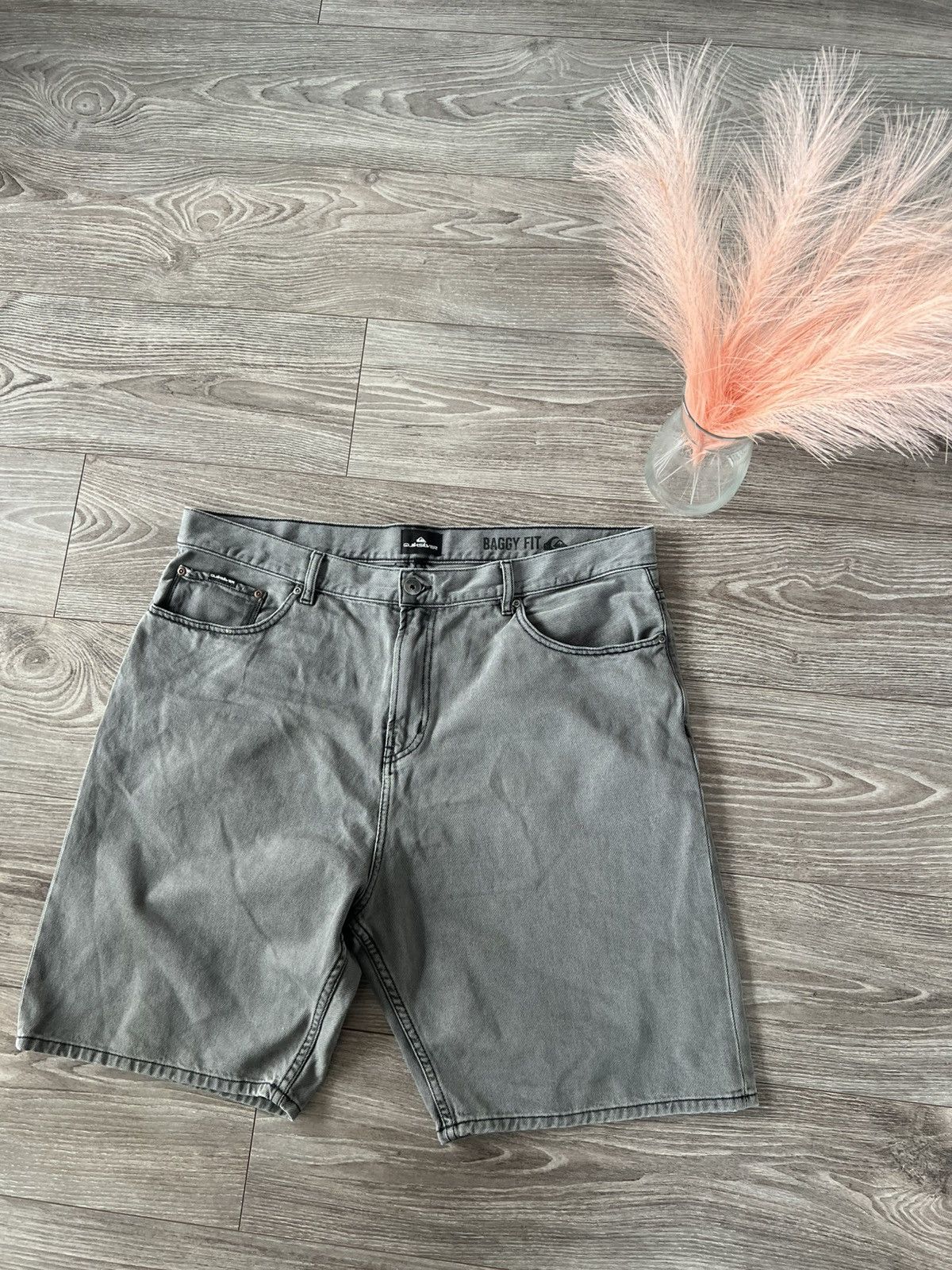 Quiksilver Archival Sk8 Quicksilver Opium Gray Baggy Jeans Shorts Size US 40 / EU 56 - 1 Thumbnail