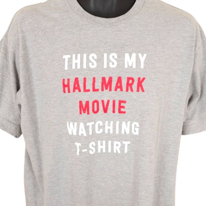 Vintage Hallmark Movie T Shirt Mens Size XL Gray Movie Watching Tee Size US XL / EU 56 / 4 - 2 Thumbnail