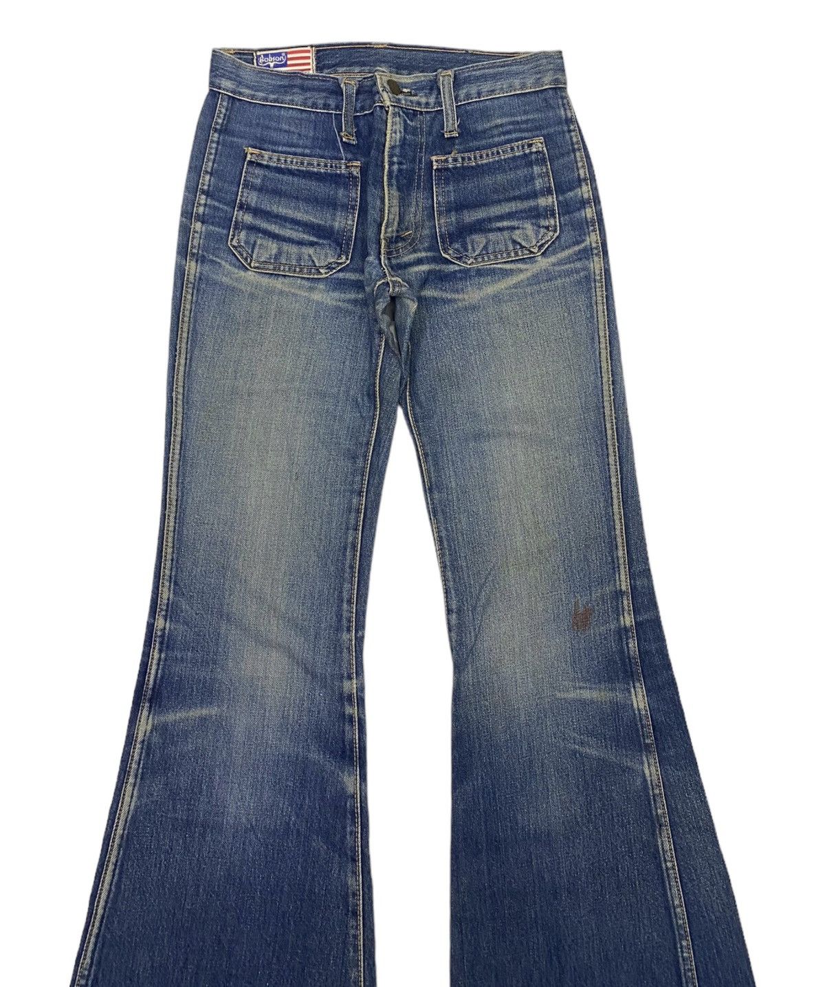 If Six Was Nine FLARED🔥BOBSON FLARE BOOTCUT DISTRESS DENIM JEANS Size US 28 / EU 44 - 2 Thumbnail